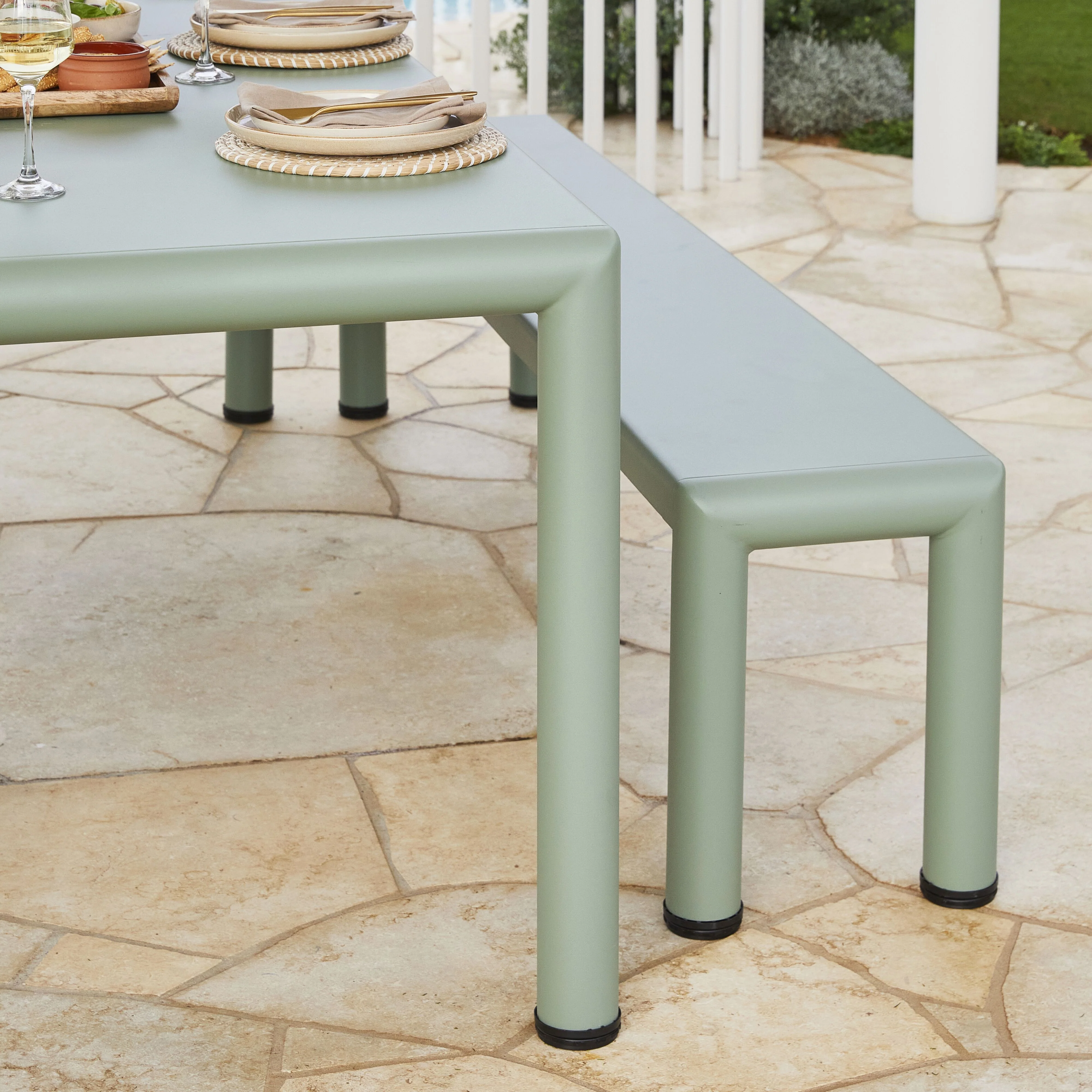 Cambell Aluminium Bench Native Green - Image 7