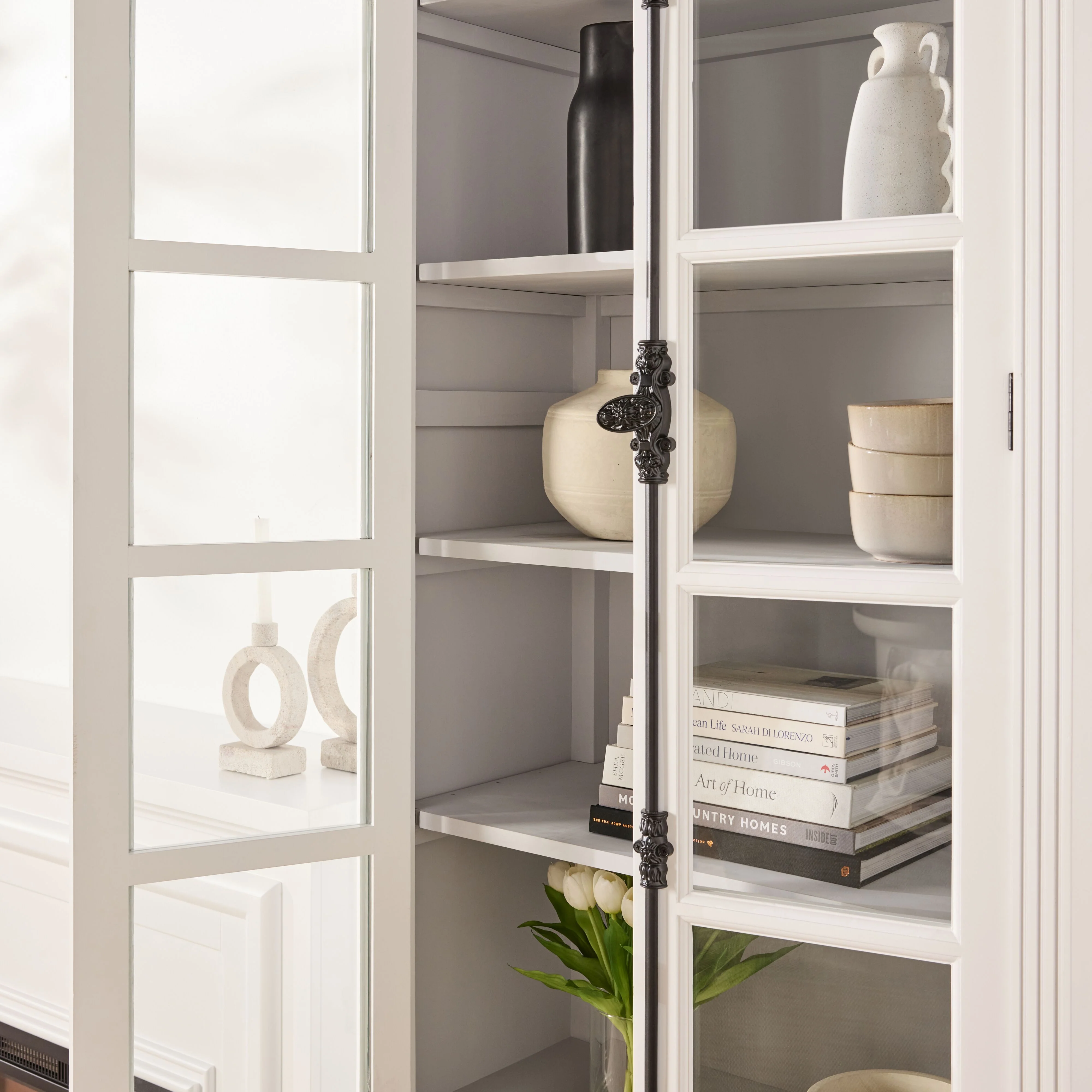 Camille 2 Door Display Cabinet White 91.5 x 240.5cm - Image 11