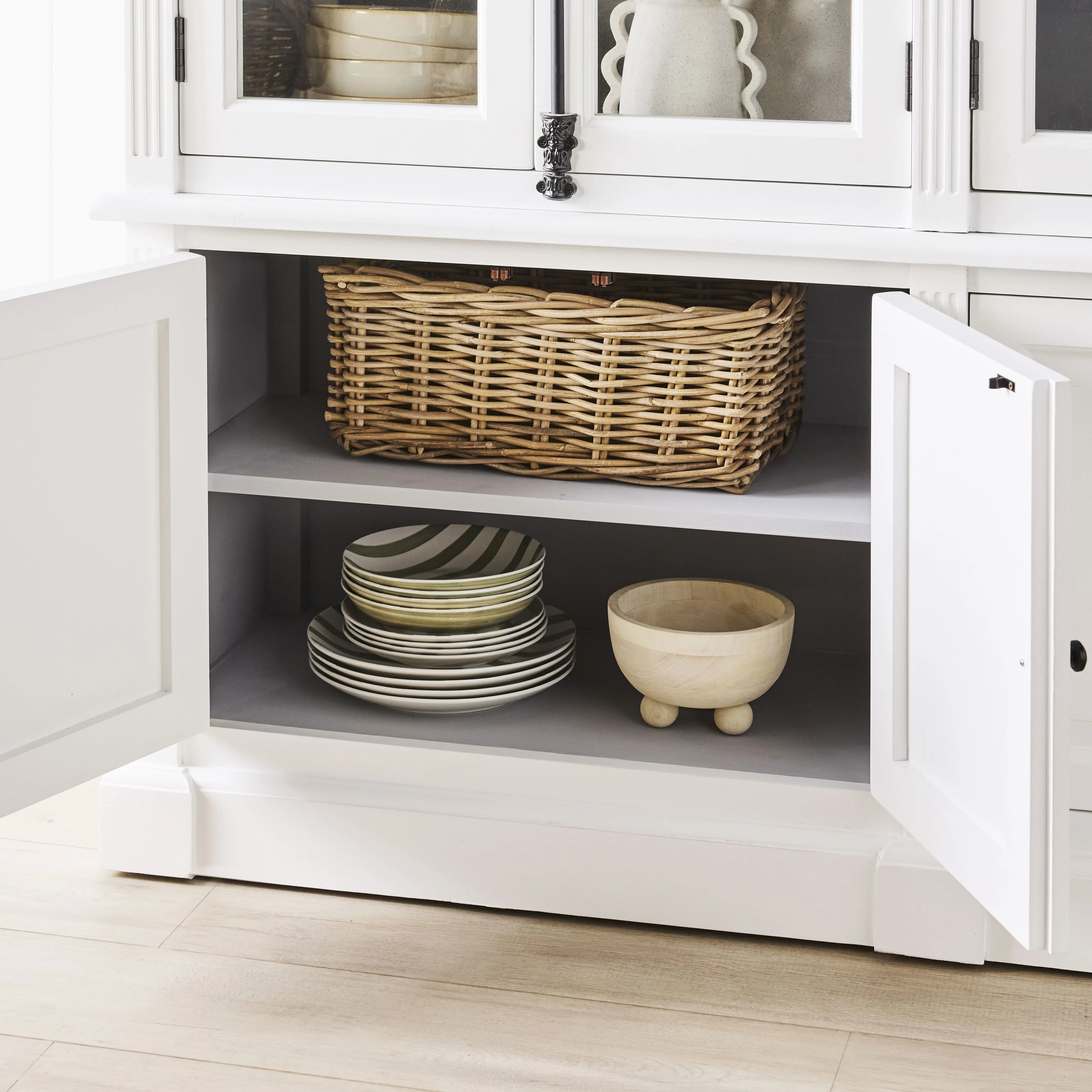 Camille 4 Door Display Cabinet White 167x240.5cm - Image 10
