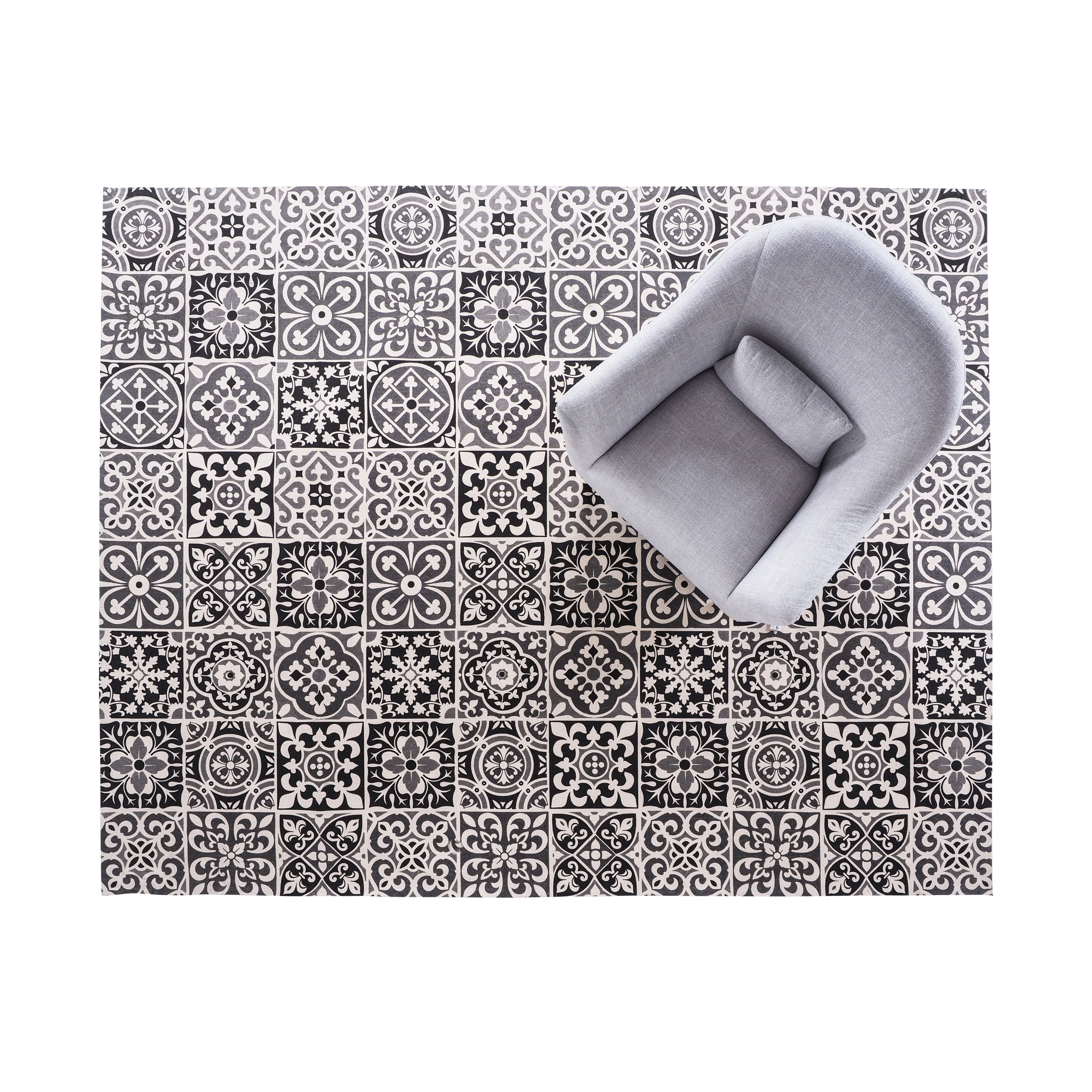 Carrelage Black Tile Hand Woven Rug 300x240cm - Image 4