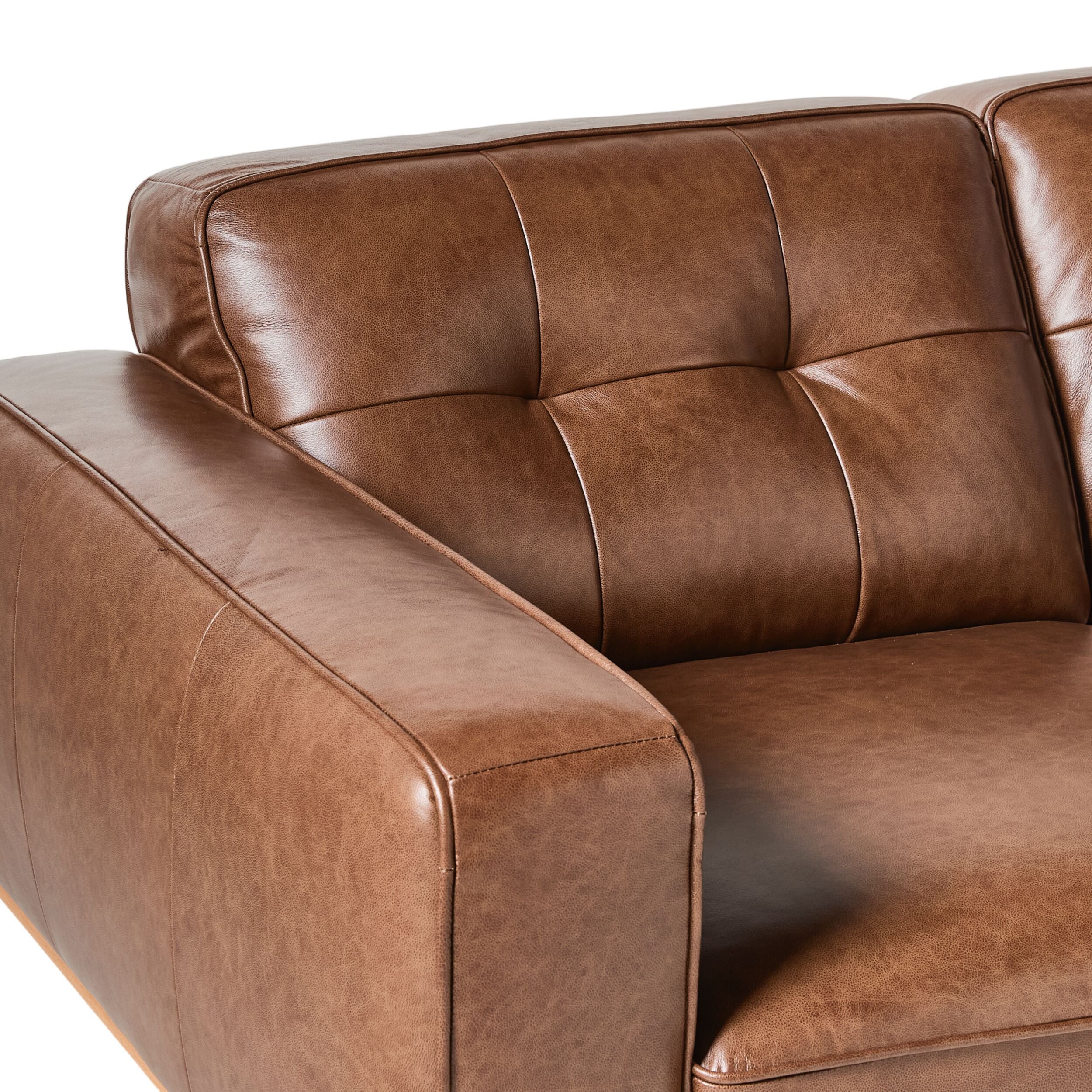 Carson 2 Seater Leather Sofa Dakota Mocha - Image 5