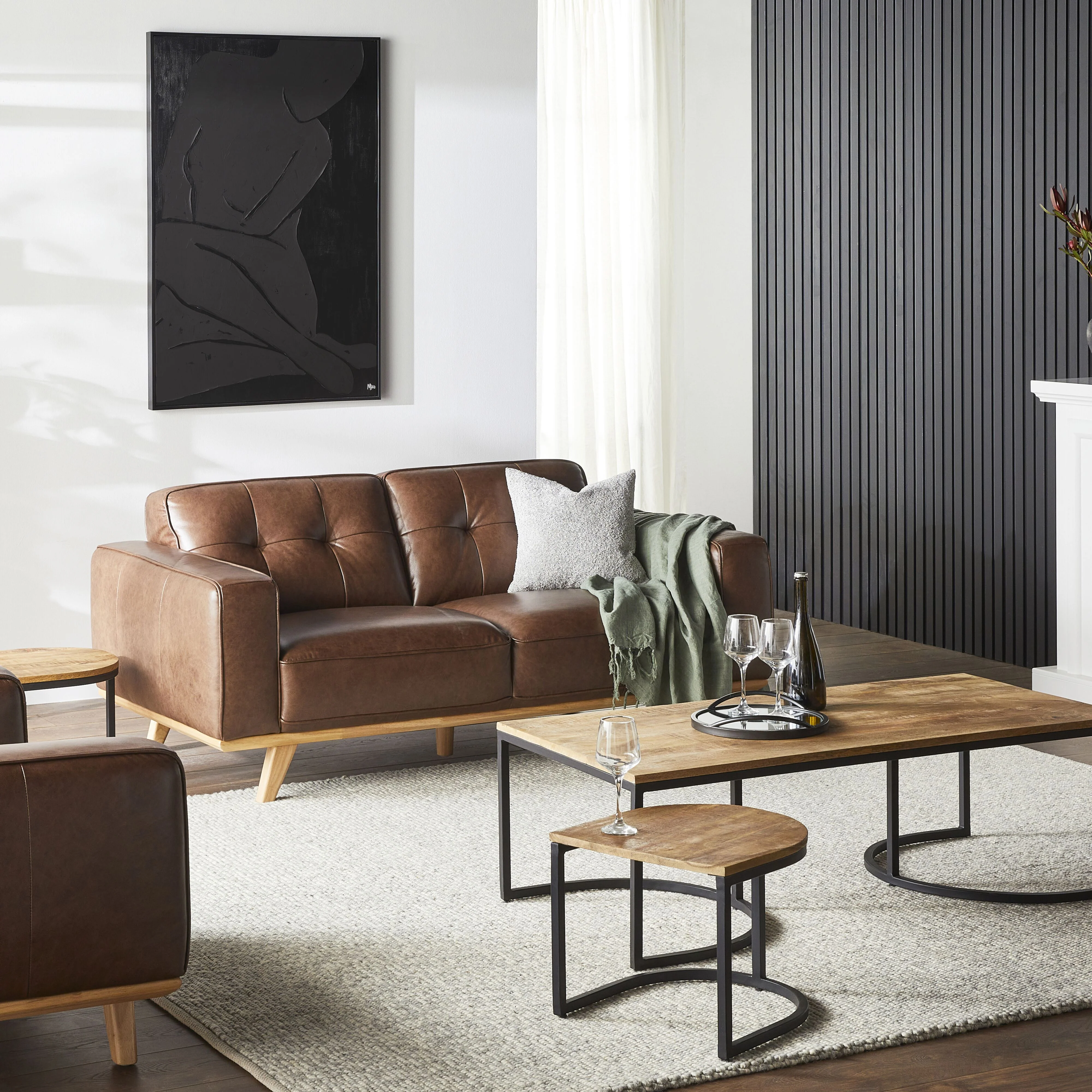 Carson 2 Seater Leather Sofa Dakota Mocha - Image 8