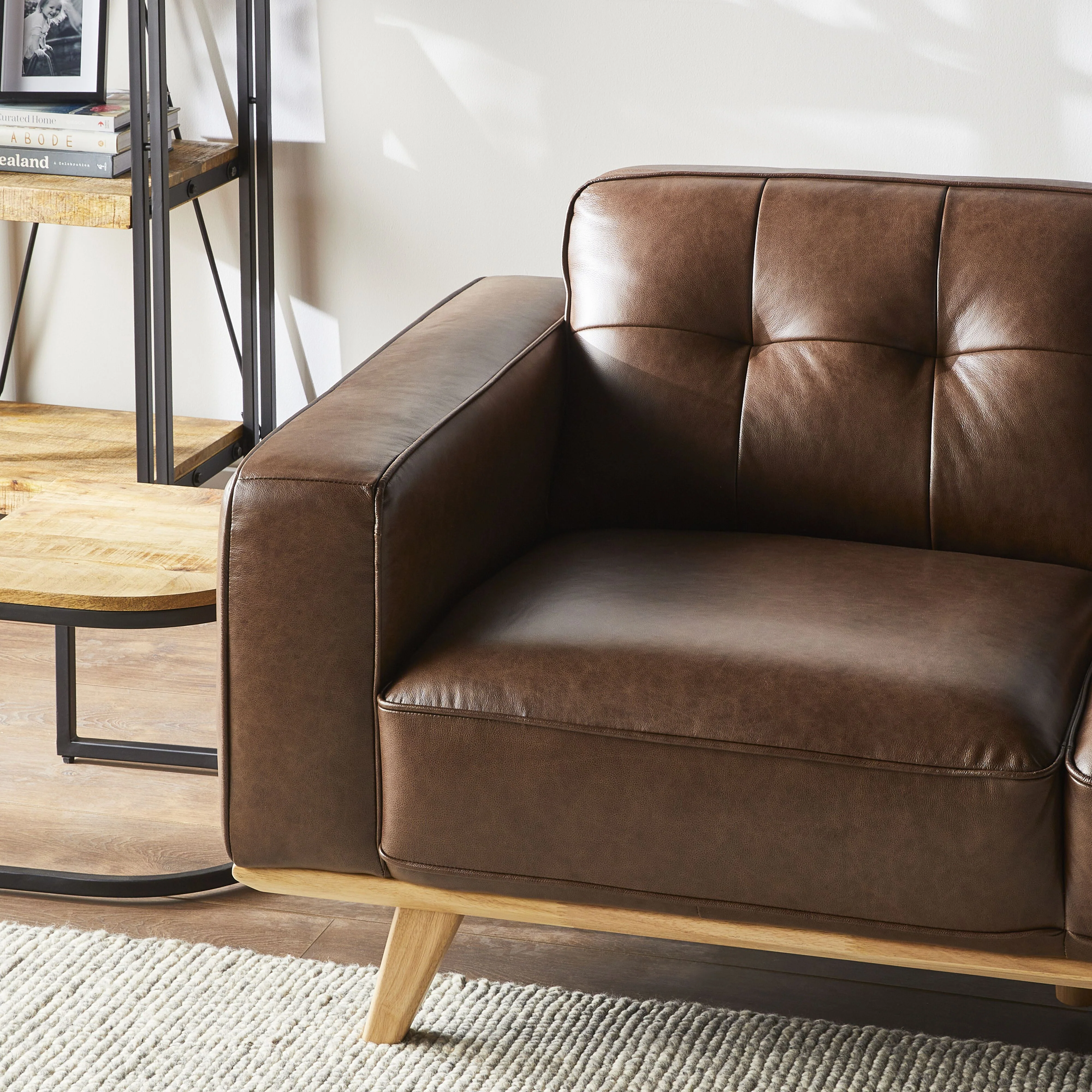 Carson 2 Seater Leather Sofa Dakota Mocha - Image 9