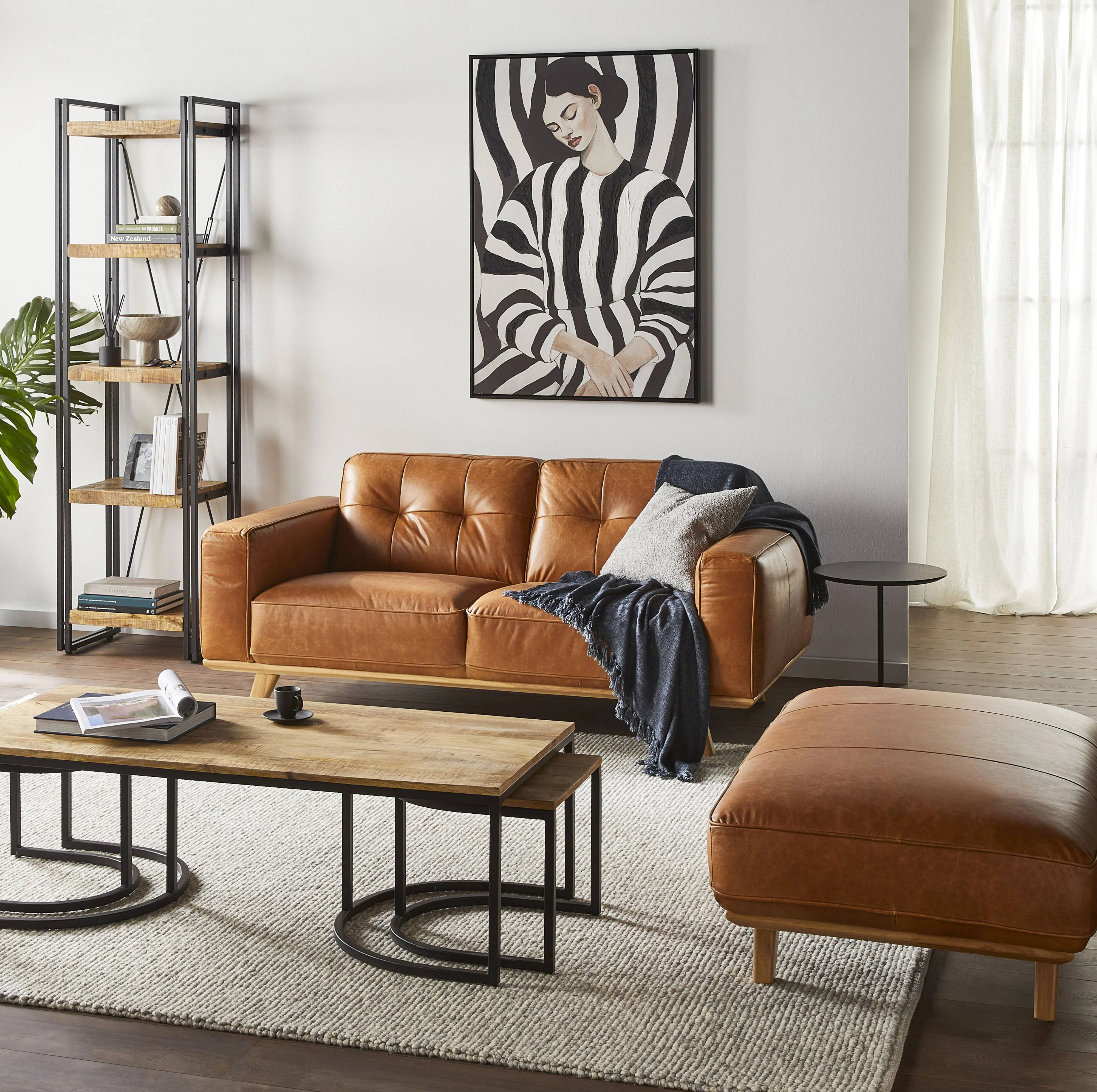 Carson 2 Seater Leather Sofa Dakota Vintage Brown - Image 3