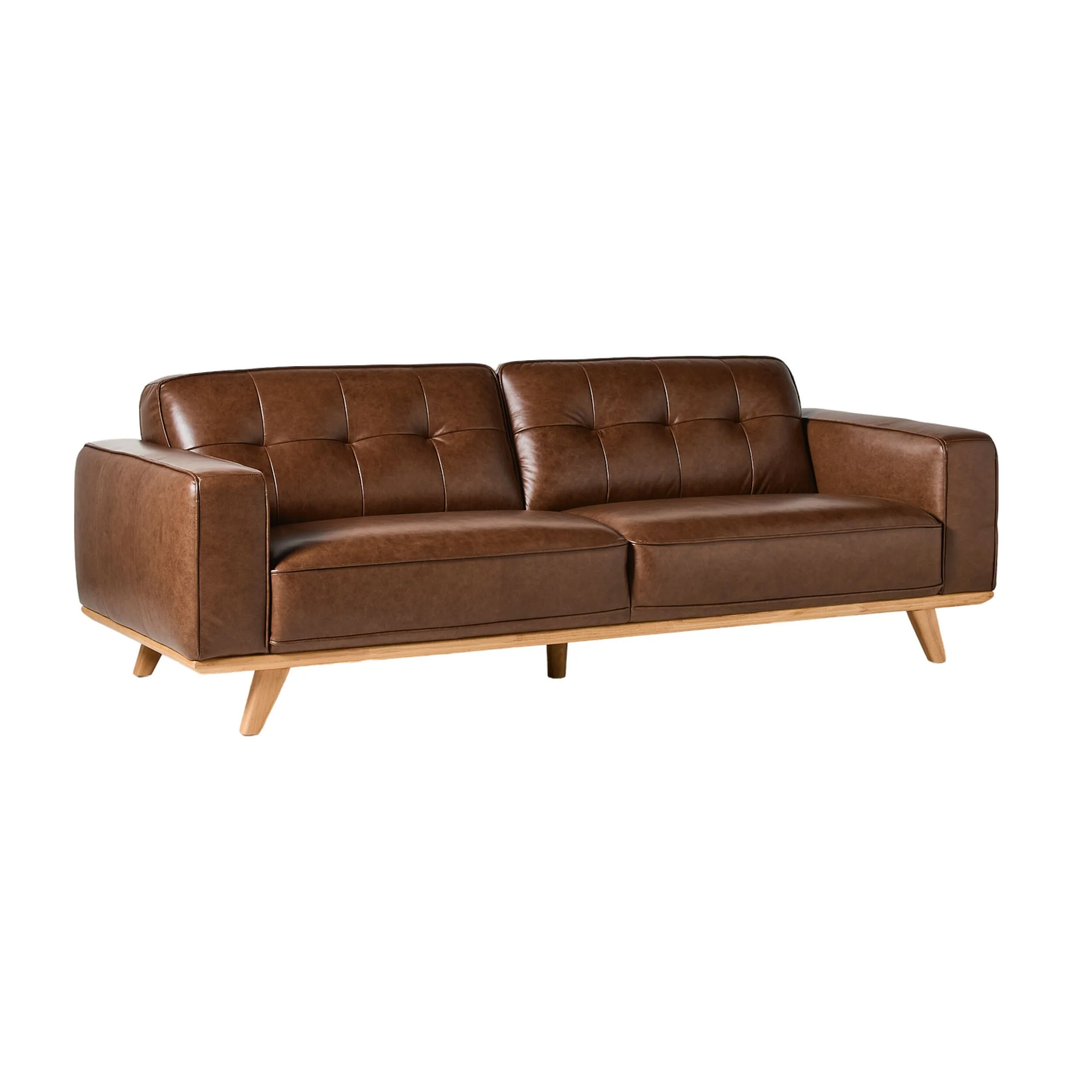 Carson 3 Seater Leather Sofa Dakota Mocha - Image 2