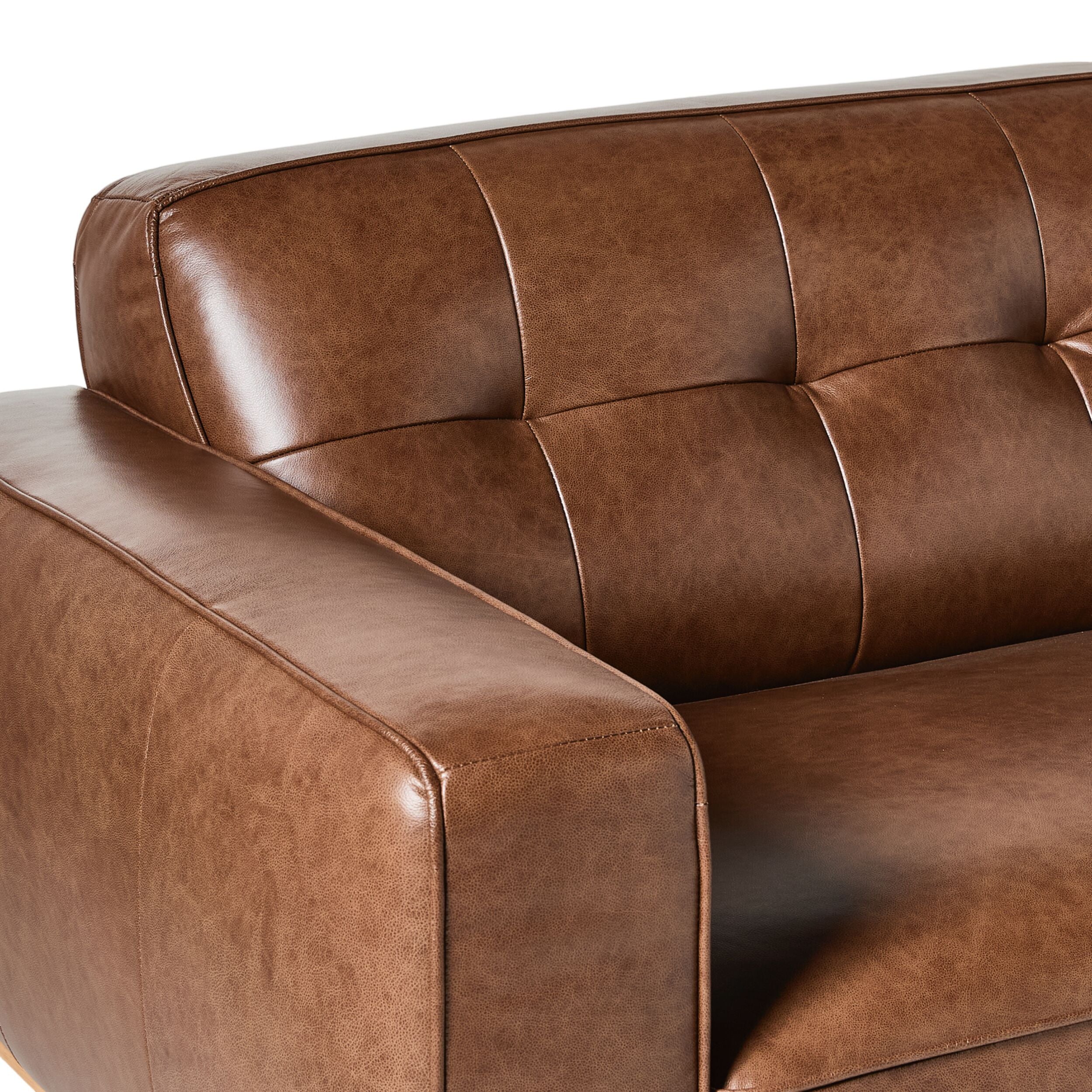 Carson 3 Seater Leather Sofa Dakota Mocha - Image 5
