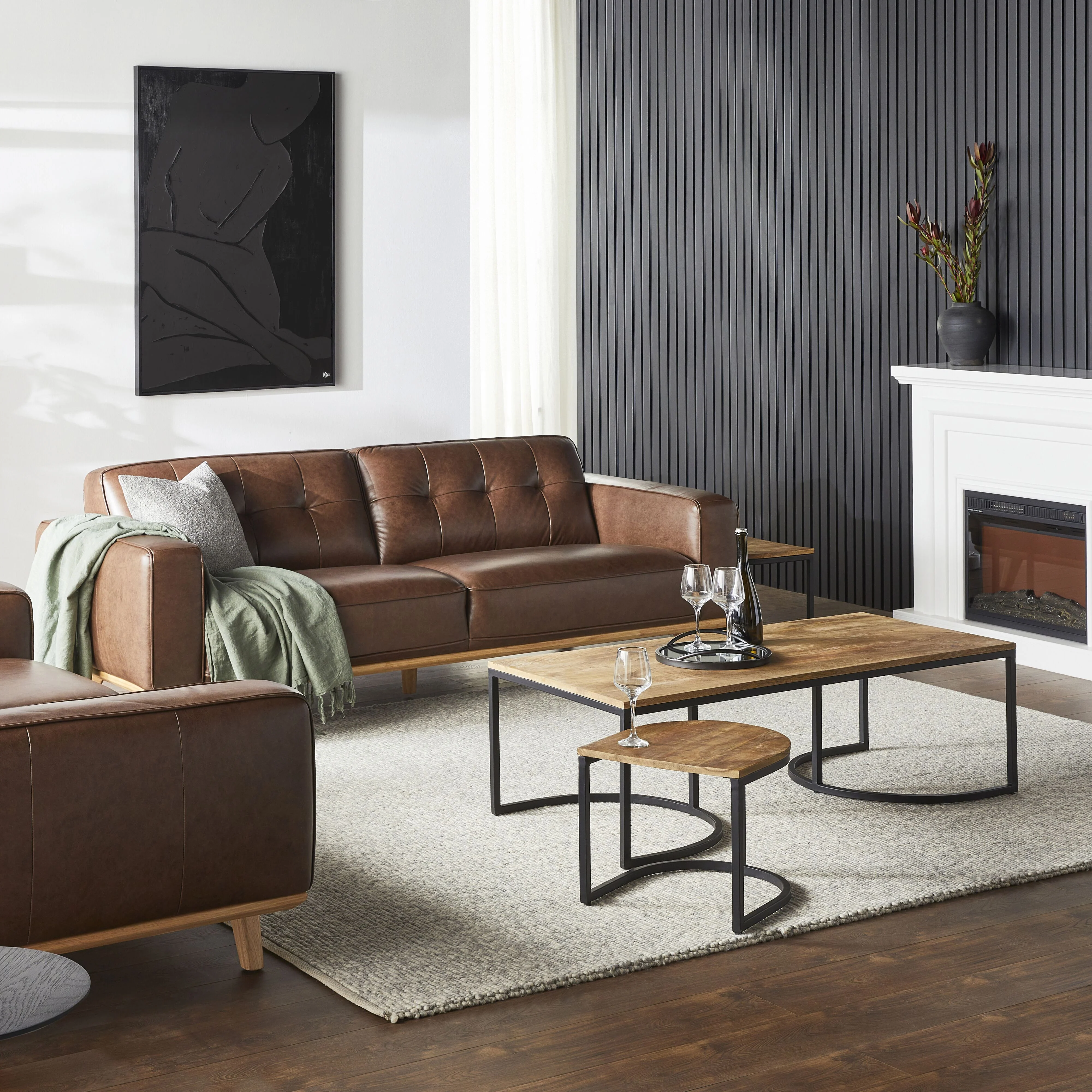 Carson 3 Seater Leather Sofa Dakota Mocha - Image 8