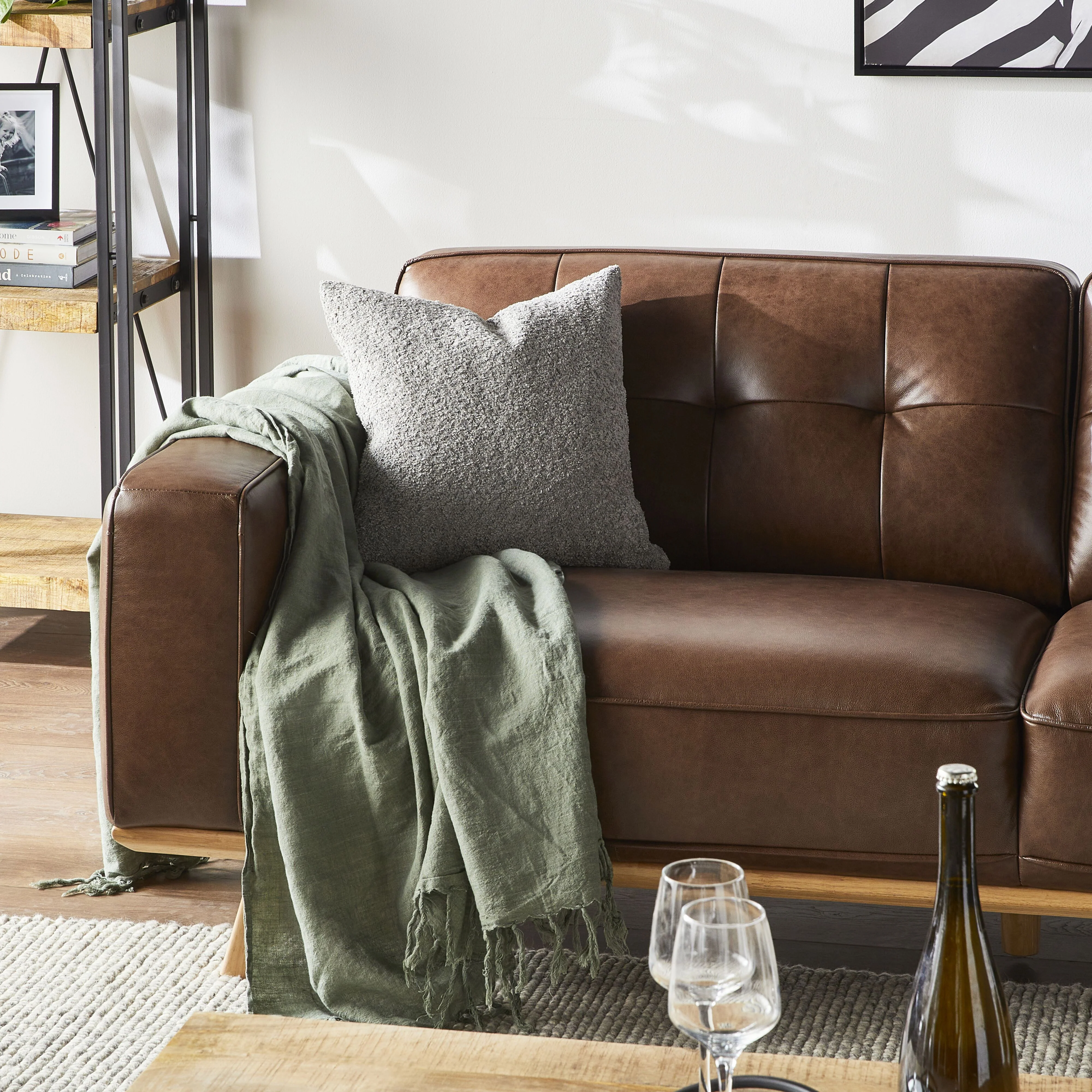 Carson 3 Seater Leather Sofa Dakota Mocha - Image 9