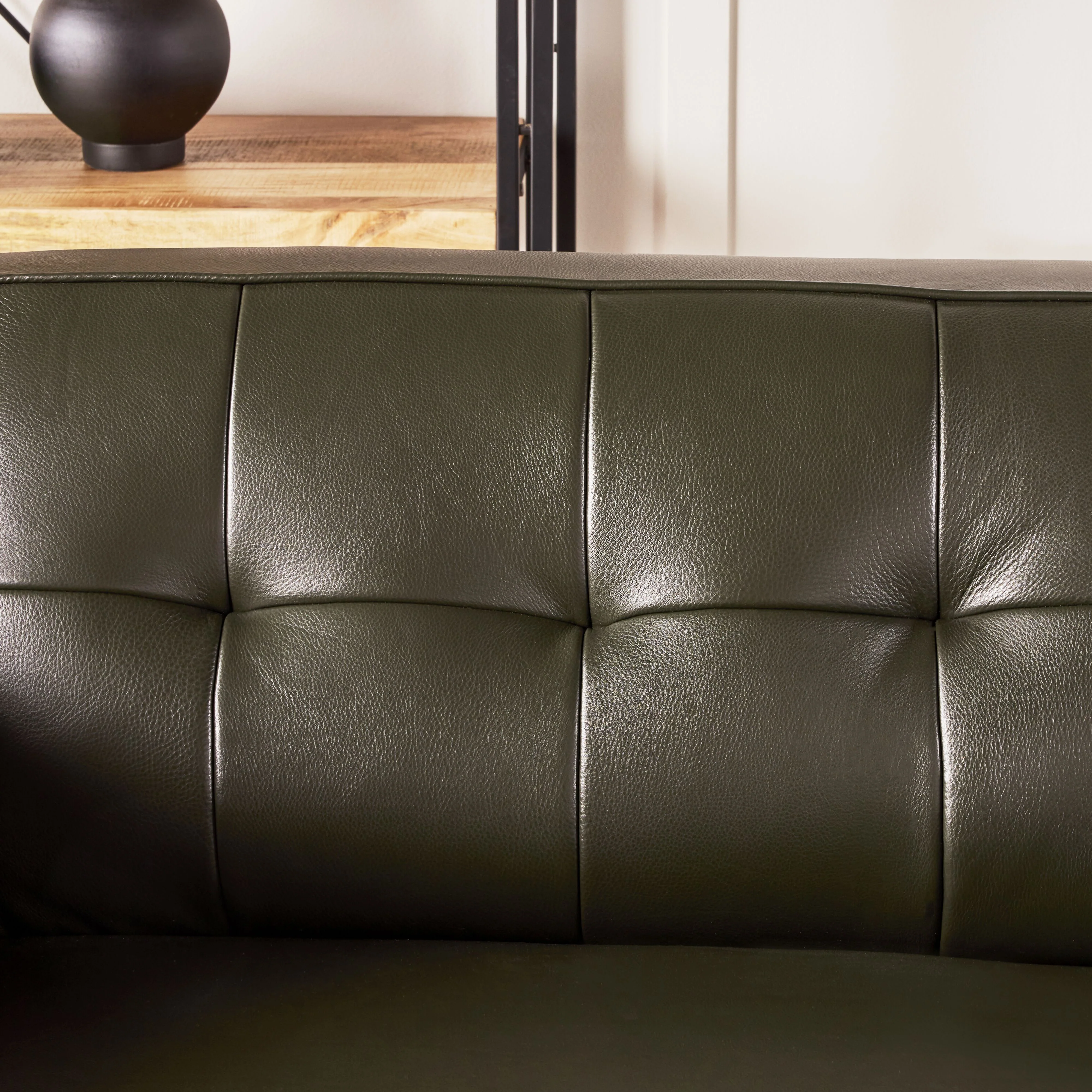 Carson 3 Seater Leather Sofa Fern Green - Image 10