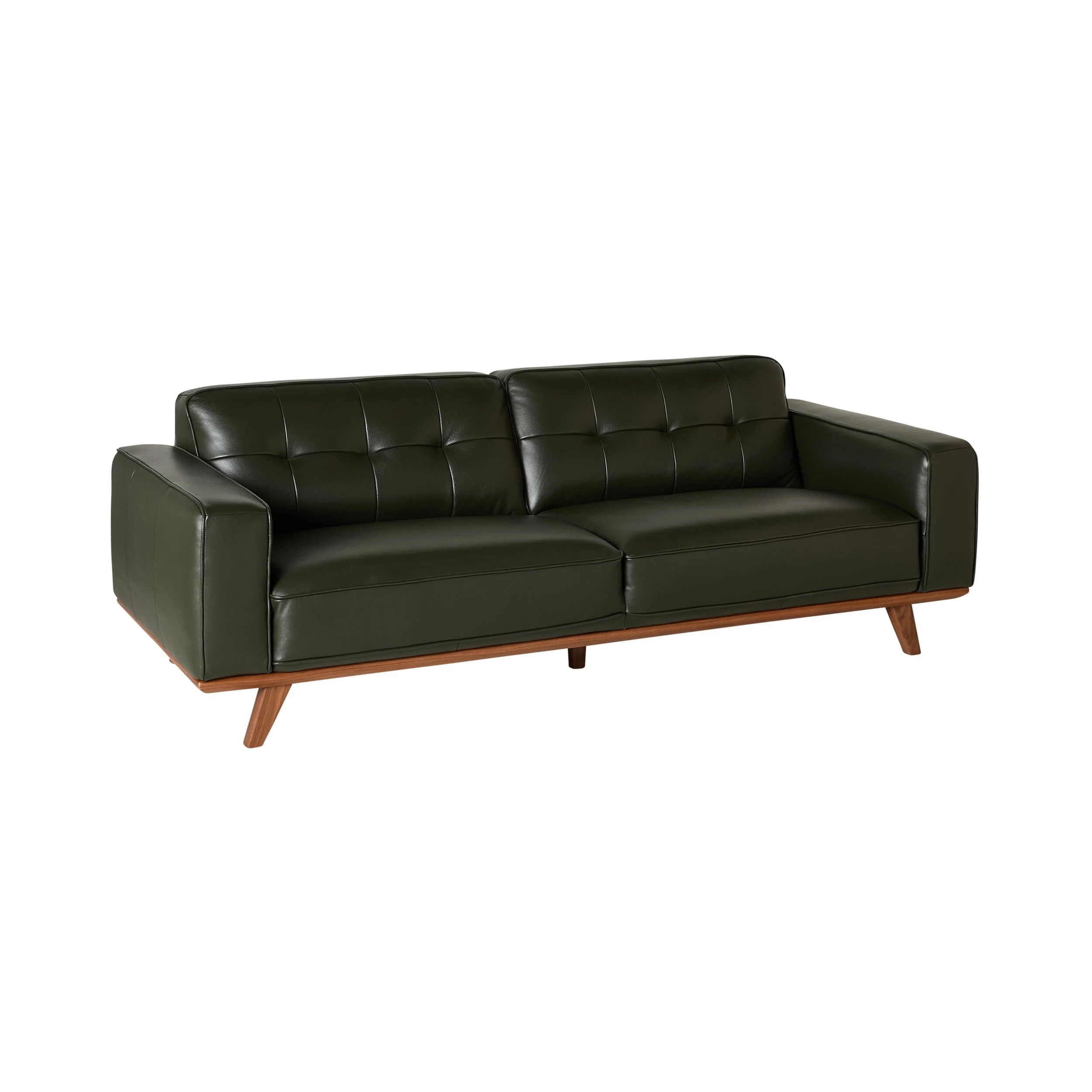 Carson 3 Seater Leather Sofa Fern Green - Image 2
