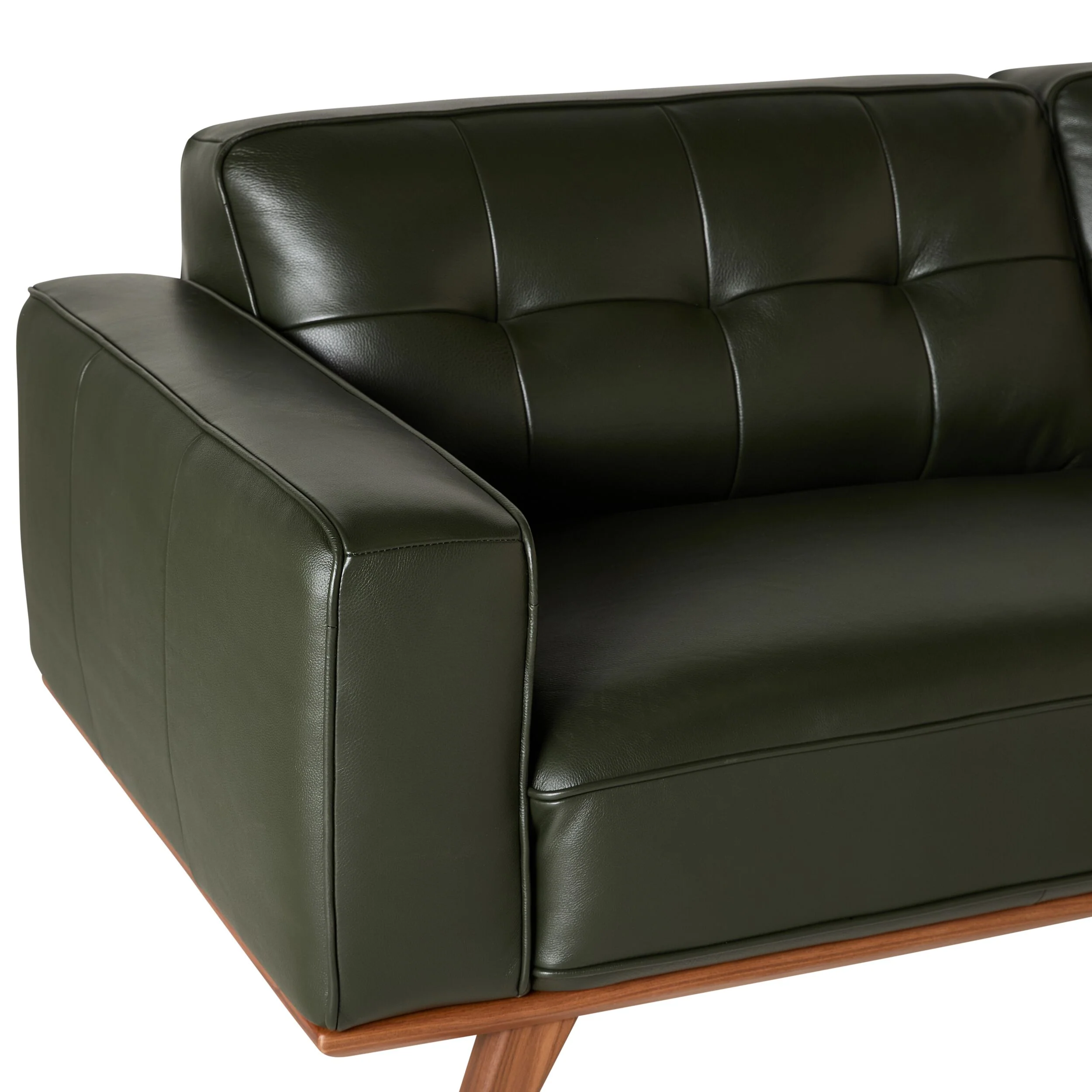 Carson 3 Seater Leather Sofa Fern Green - Image 5