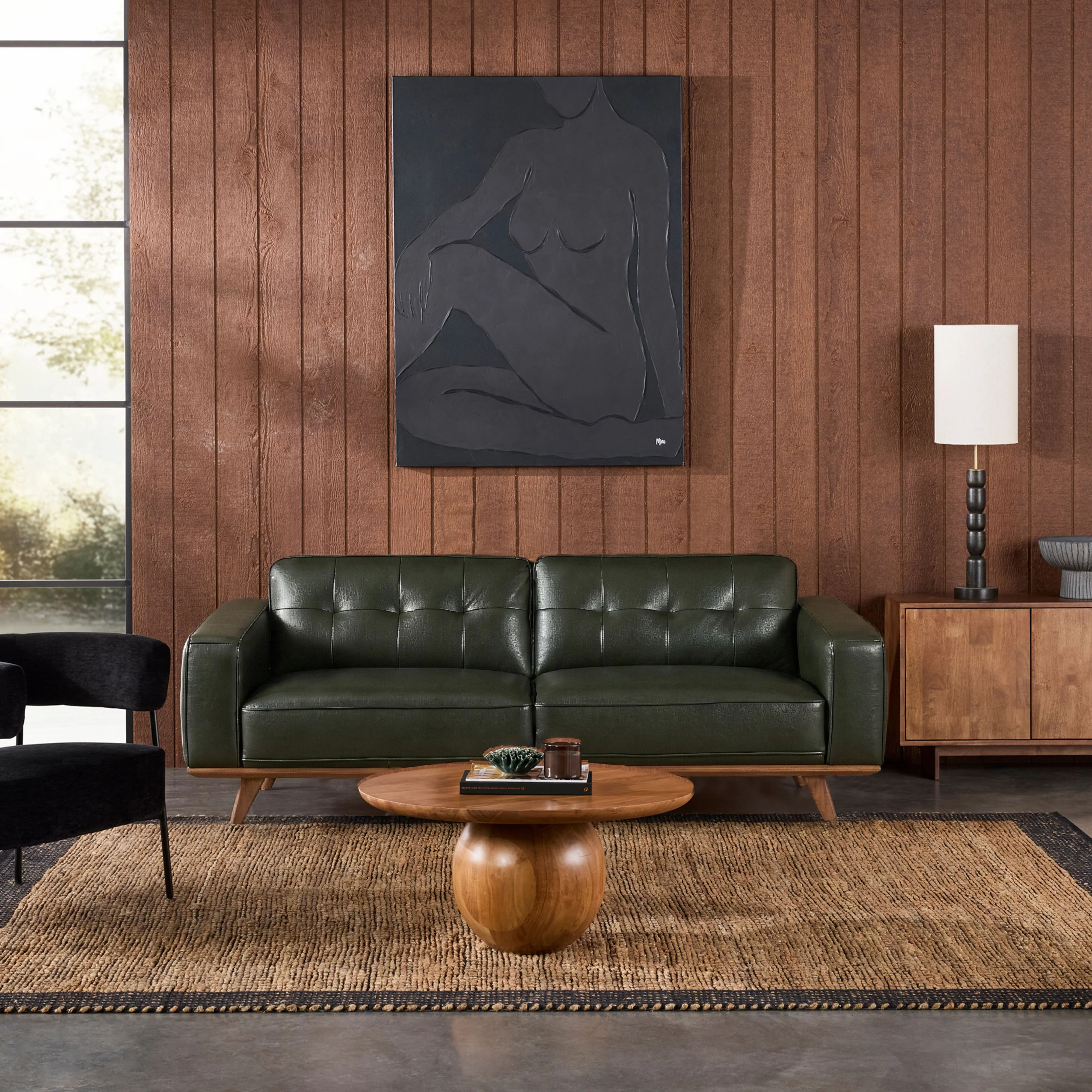 Carson 3 Seater Leather Sofa Fern Green - Image 7