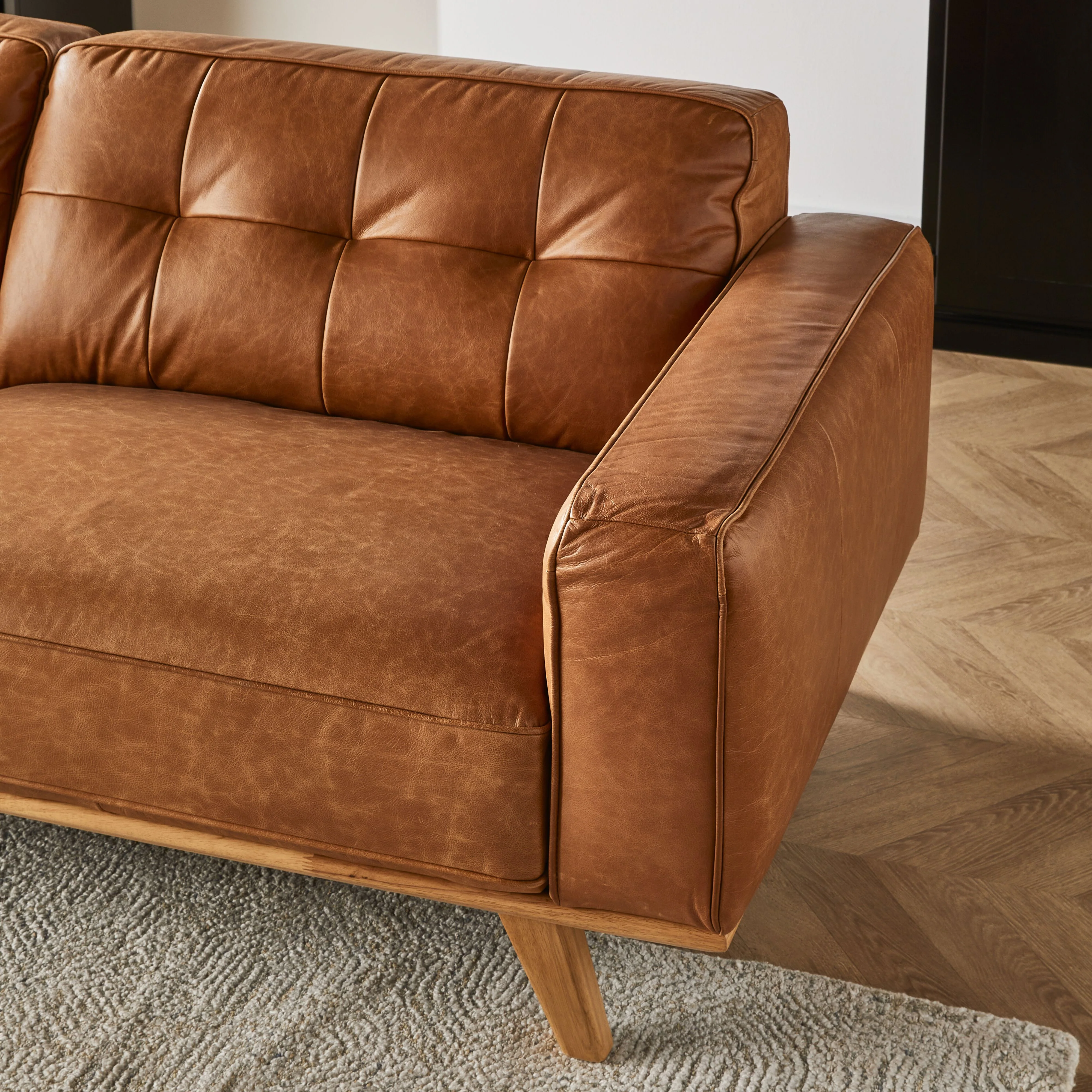 Carson 3 Seater Leather Sofa Dakota Vintage Brown - Image 4