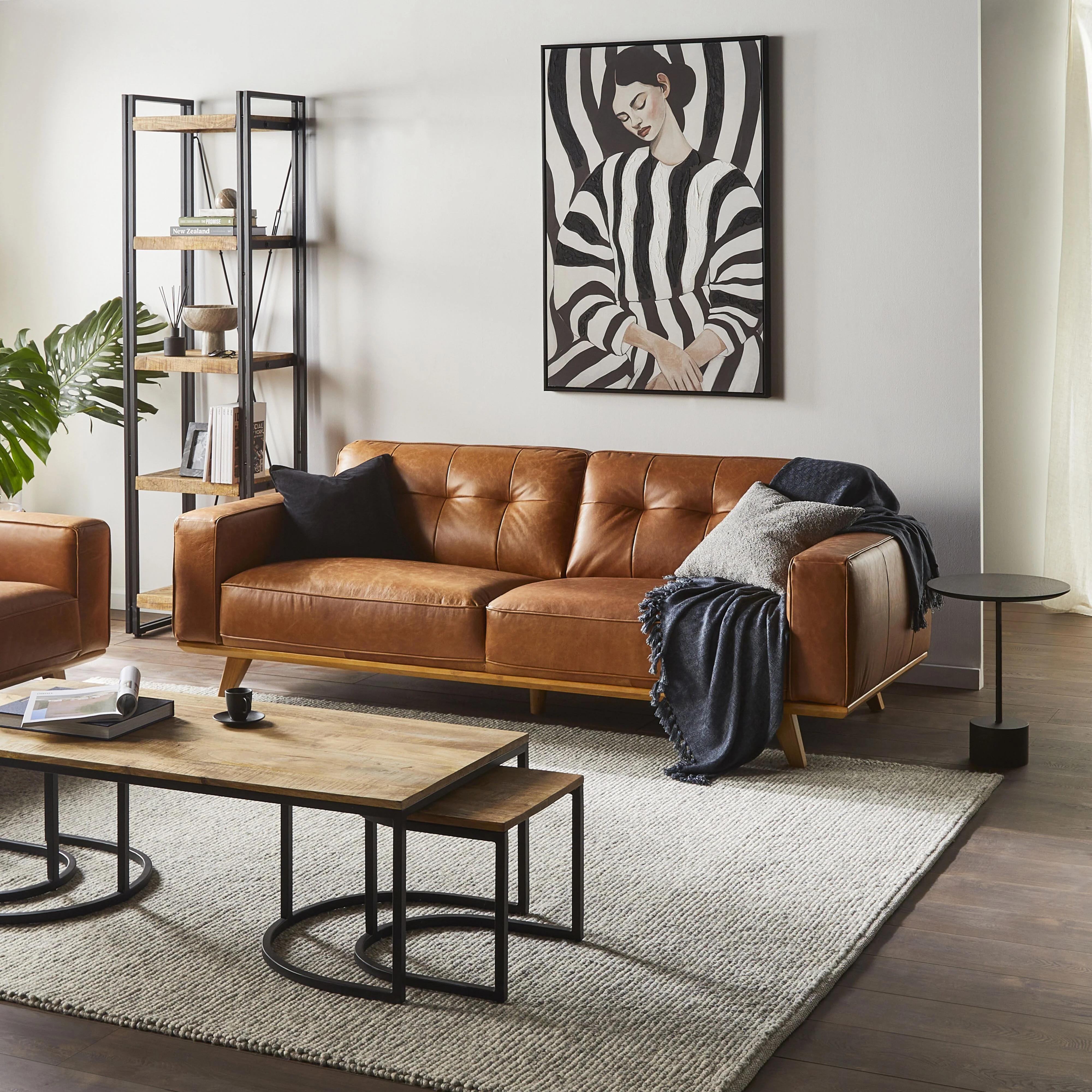 Carson 3 Seater Leather Sofa Dakota Vintage Brown - Image 5