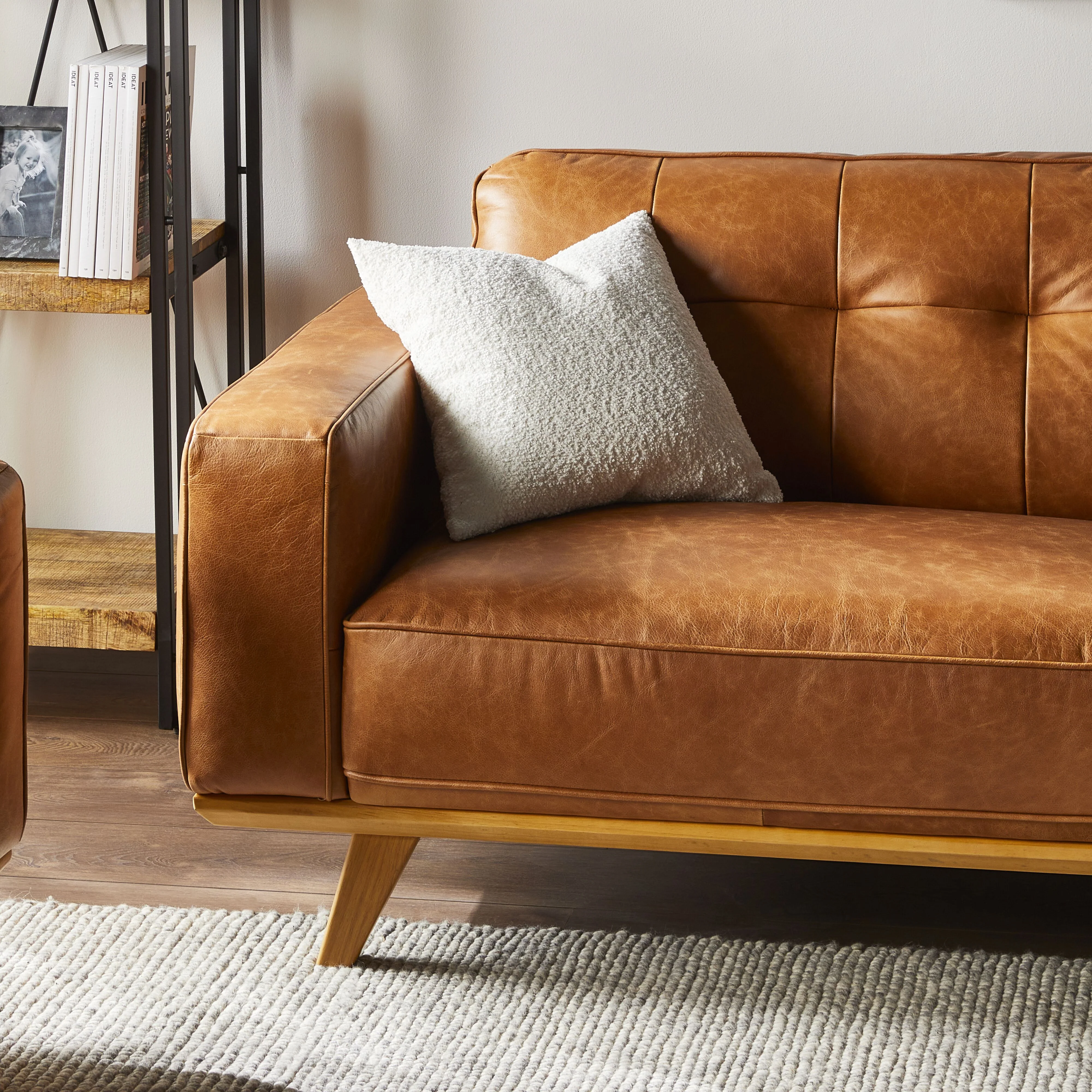 Carson 3 Seater Leather Sofa Dakota Vintage Brown - Image 6