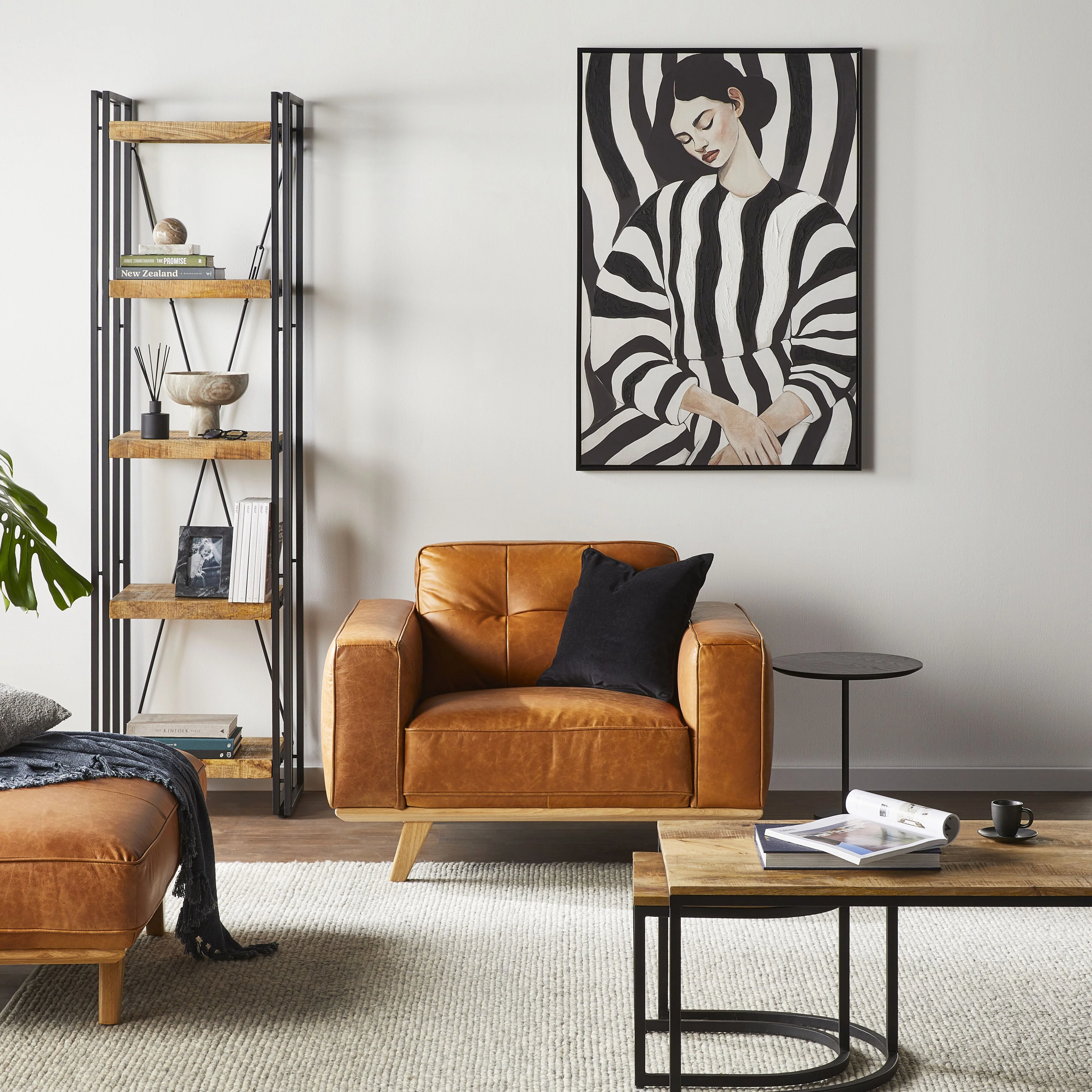 Carson Leather Armchair Dakota Vintage Brown - Image 9