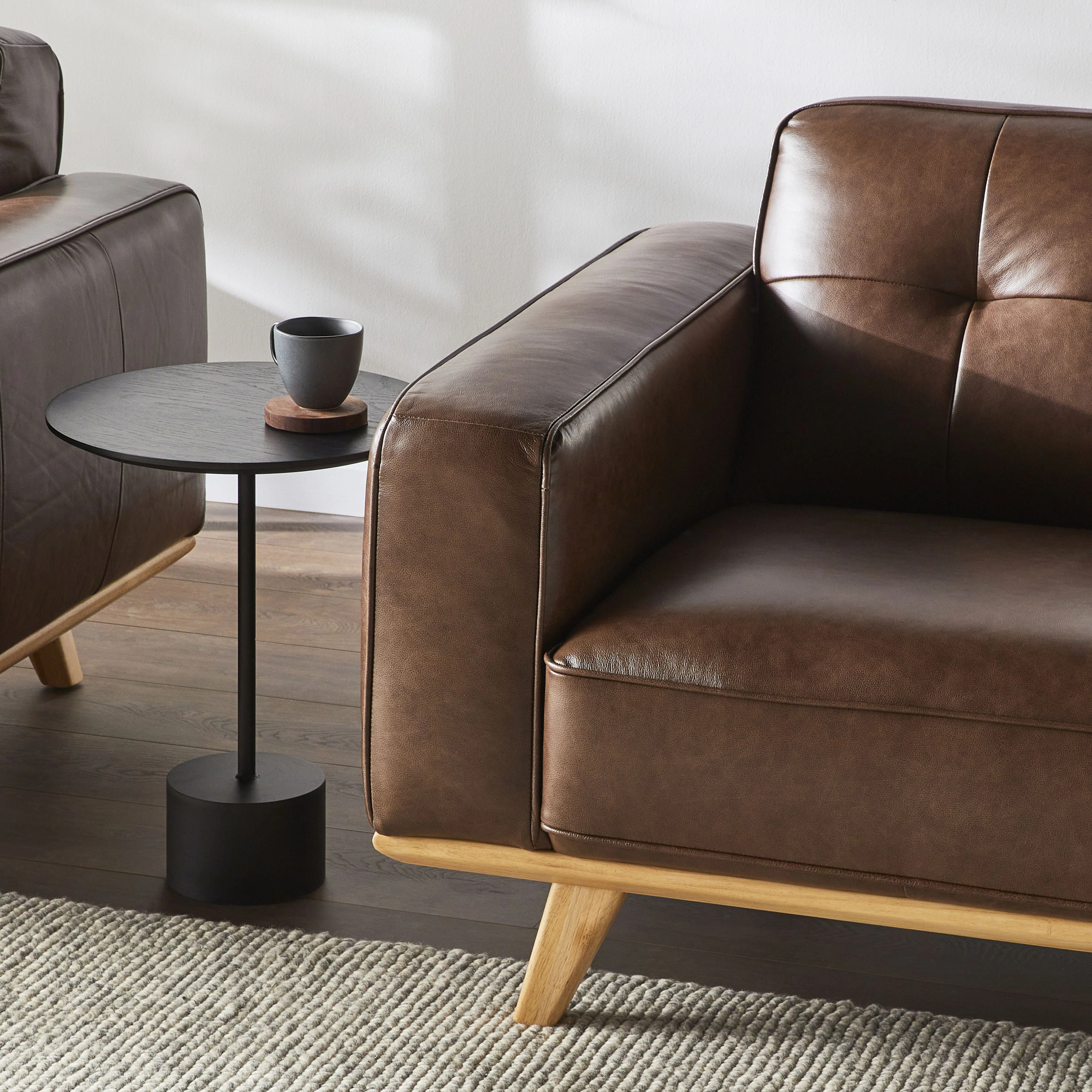 Carson Leather Armchair Dakota Mocha - Image 9