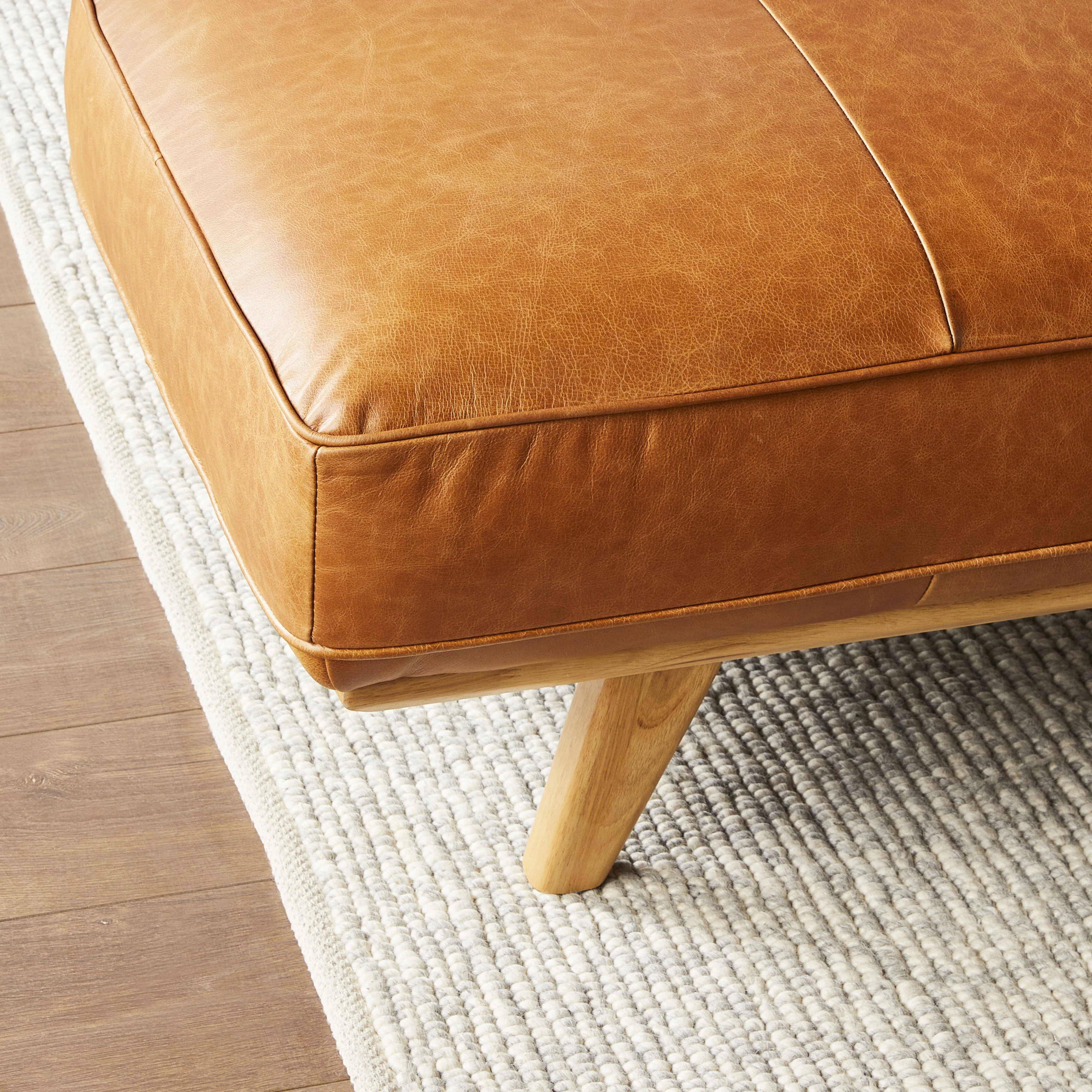 Carson Leather Ottoman Dakota Vintage Brown - Image 6