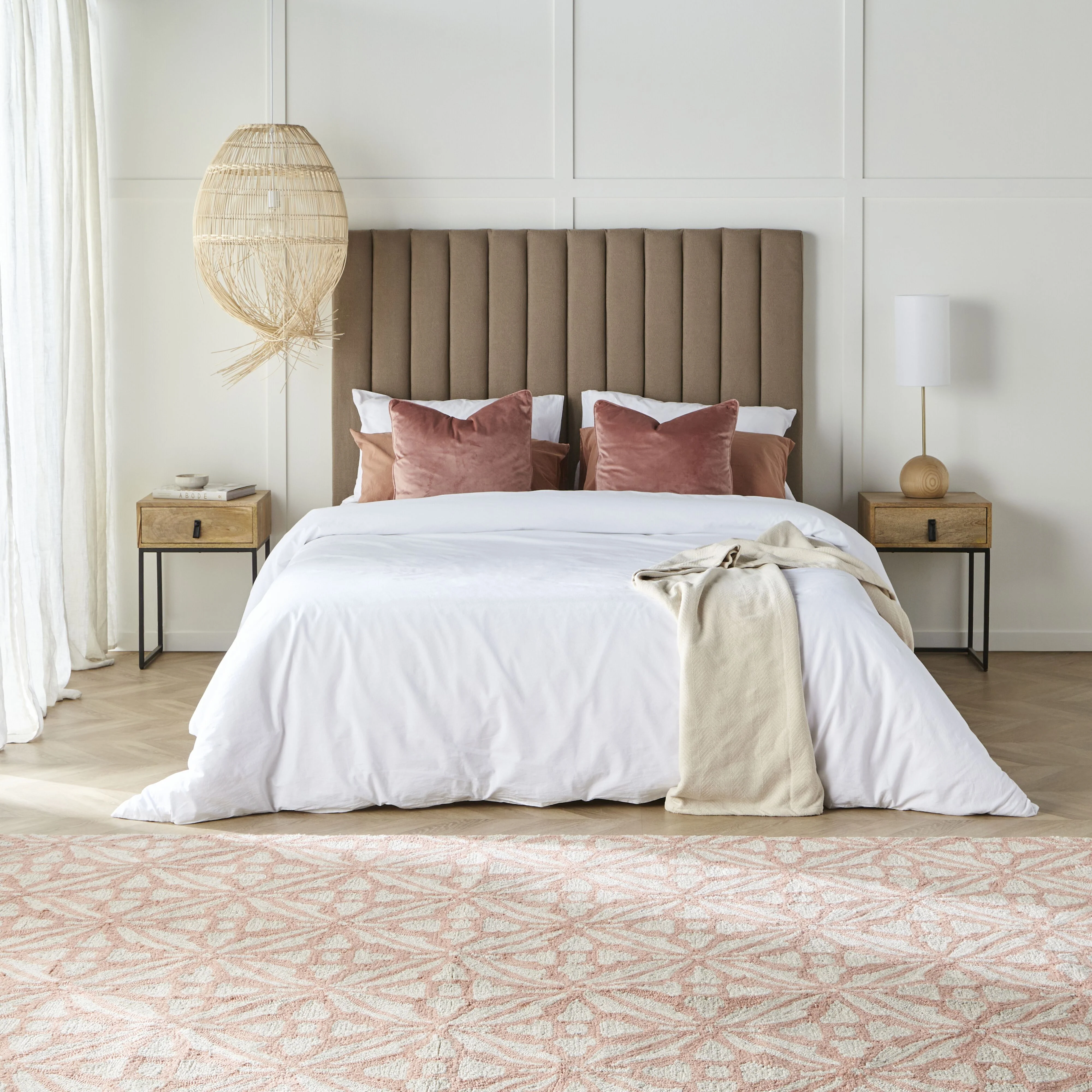 Casablanca Tile Hand Tufted Wool Blend Blush Rug 300x240cm - Image 4