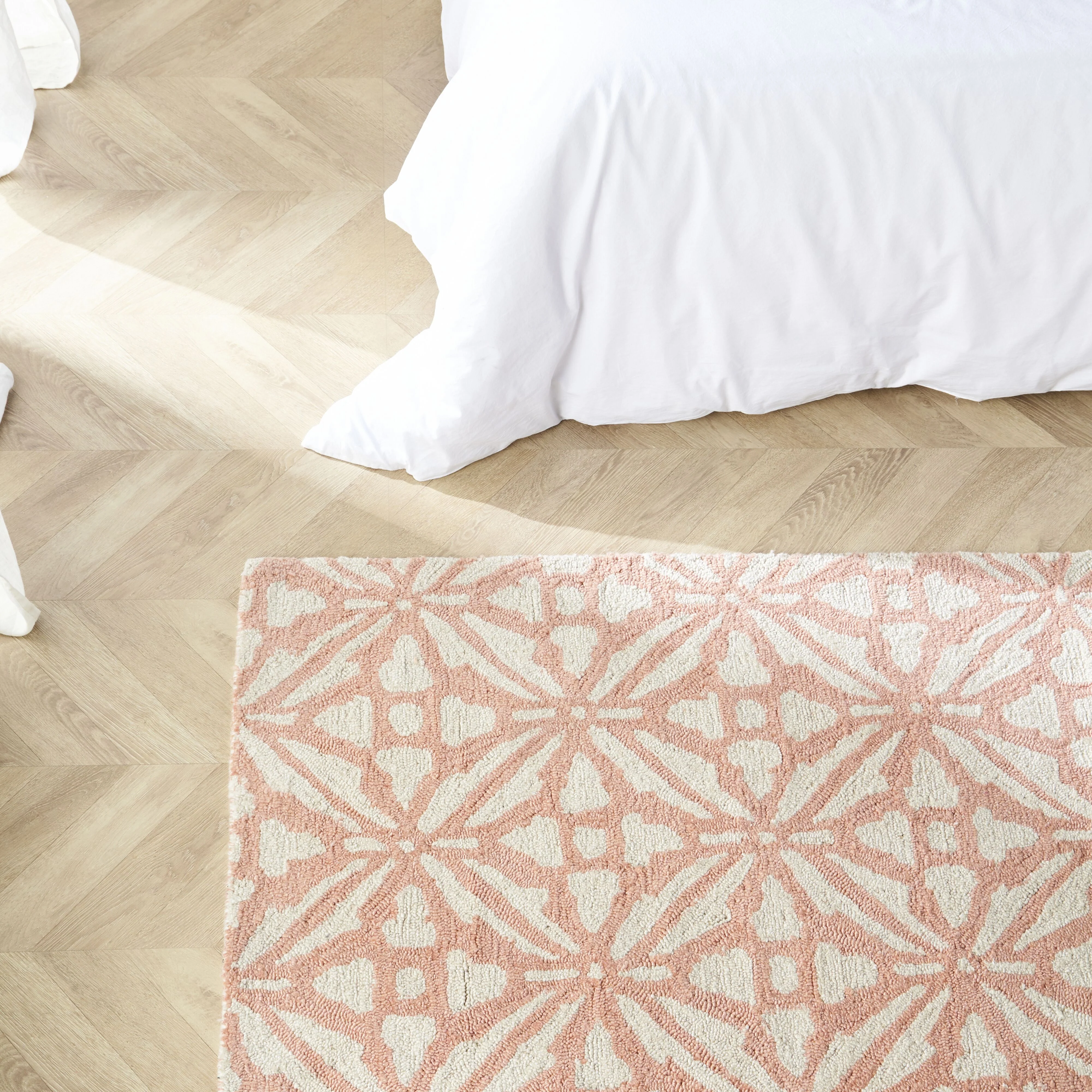 Casablanca Tile Hand Tufted Wool Blend Blush Rug 300x240cm - Image 5