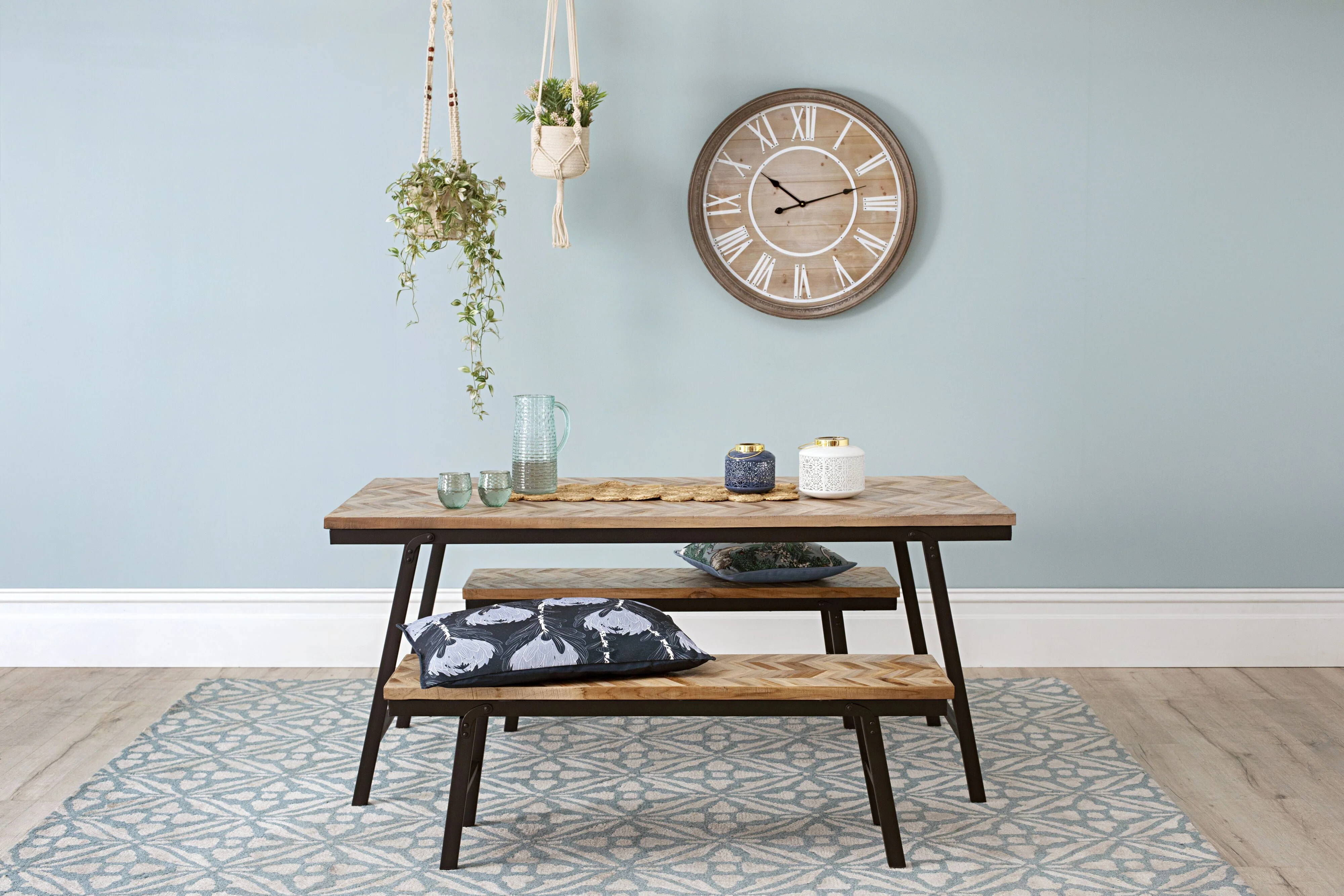 Casablanca Tile Hand Tufted Wool Blend Duckegg Rug 240x300cm - Image 3