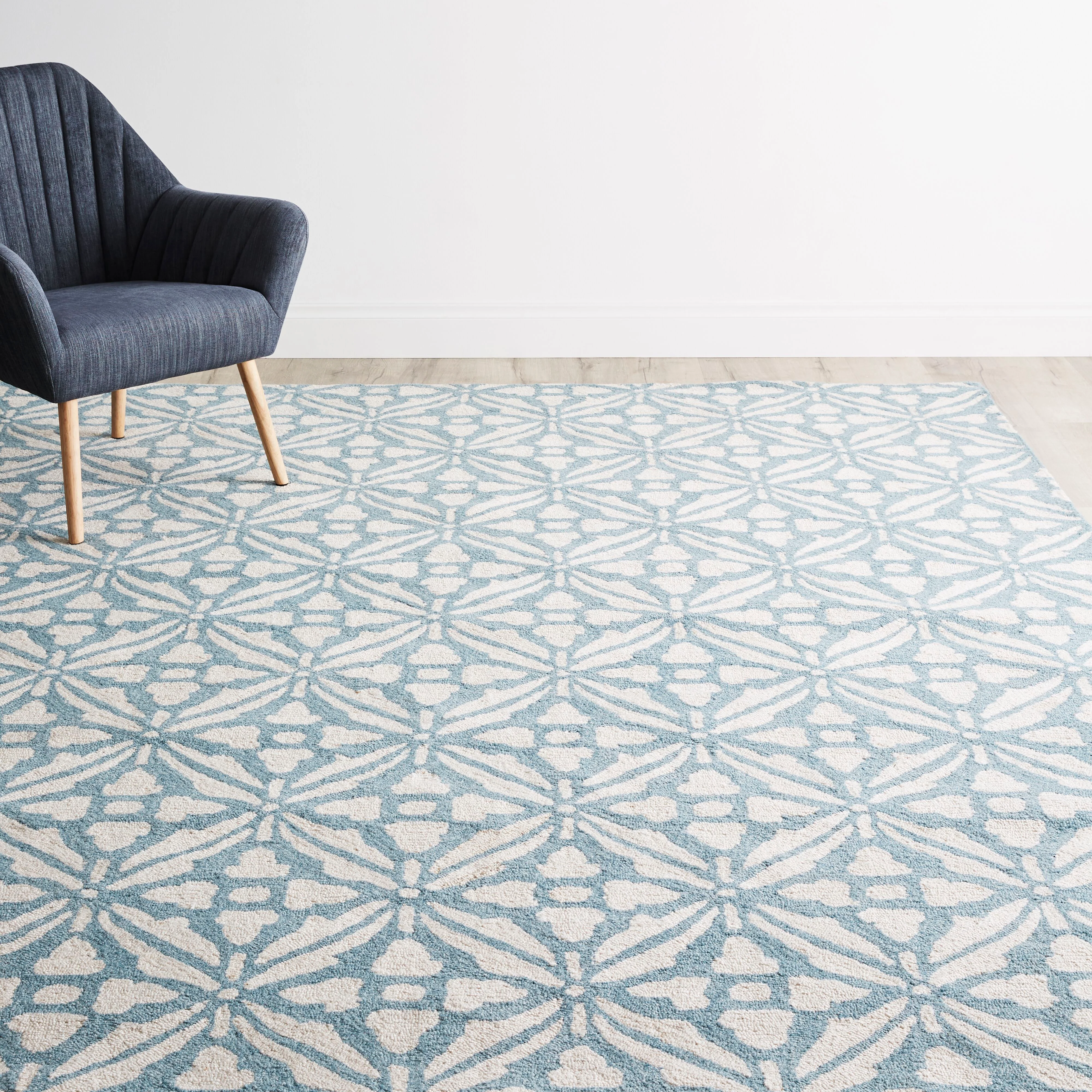 Casablanca Tile Hand Tufted Wool Blend Duckegg Rug 240x300cm - Image 7