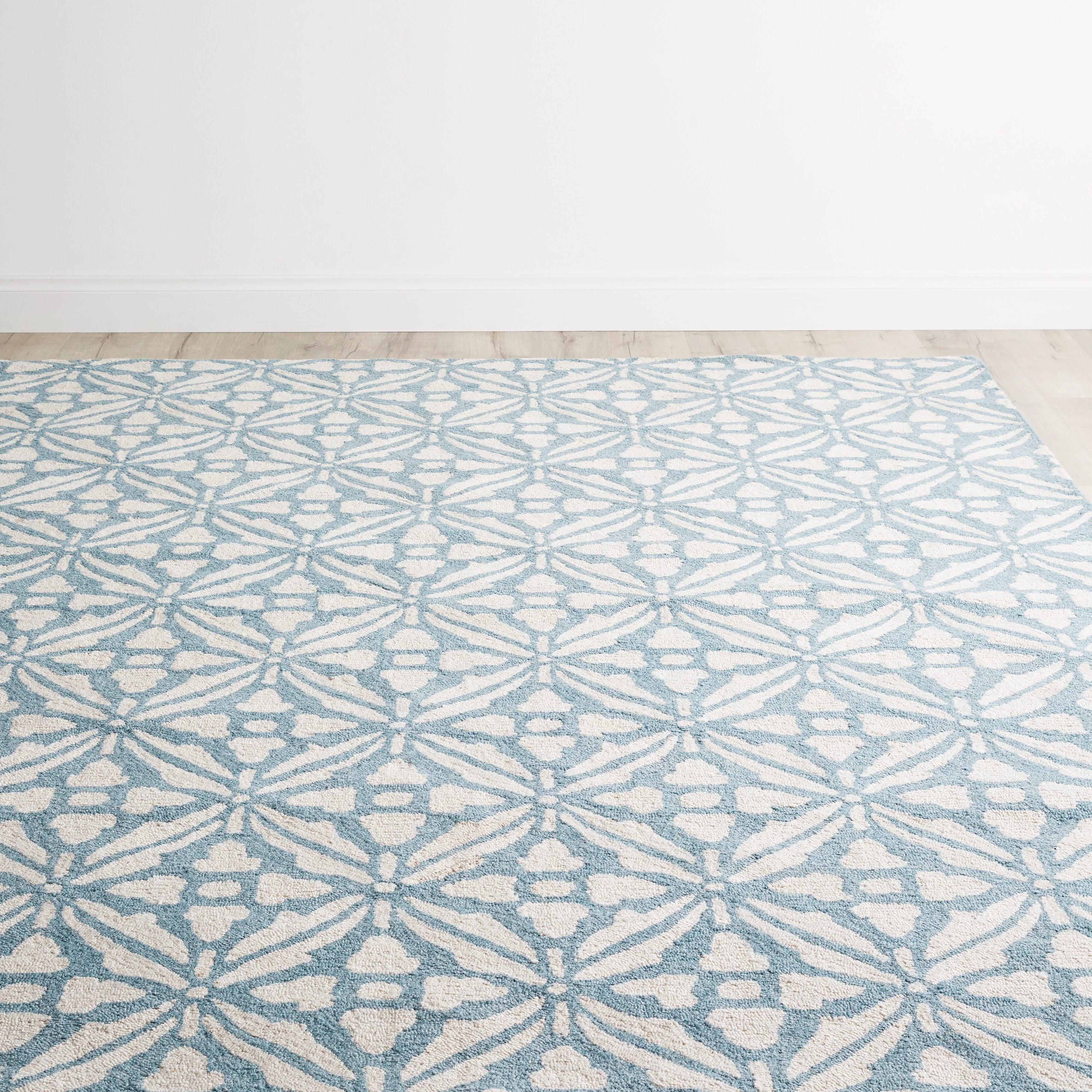 Casablanca Tile Hand Tufted Wool Blend Duckegg Rug 240x300cm - Image 8