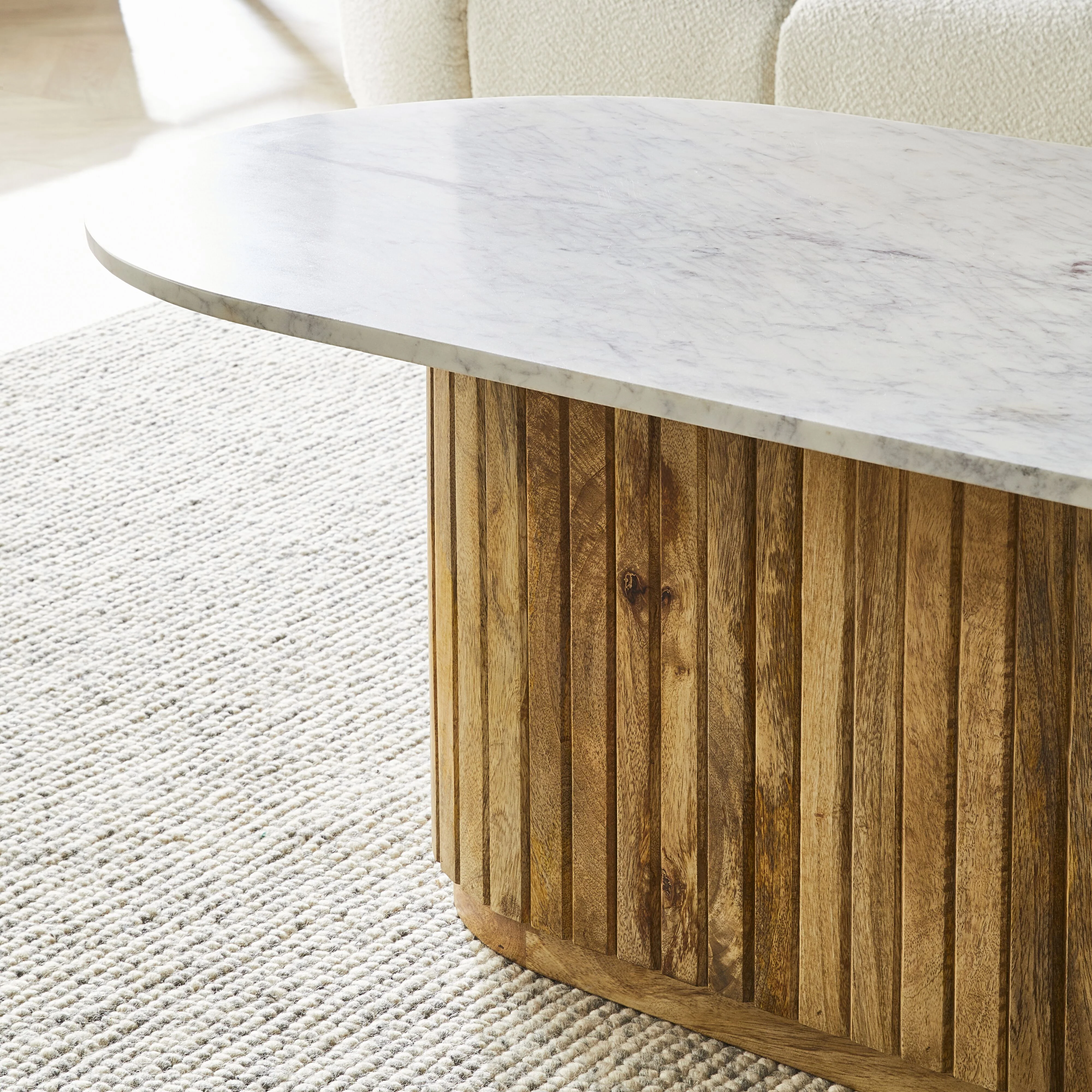 Cassius Coffee Table Oval Marble Top White - Image 5