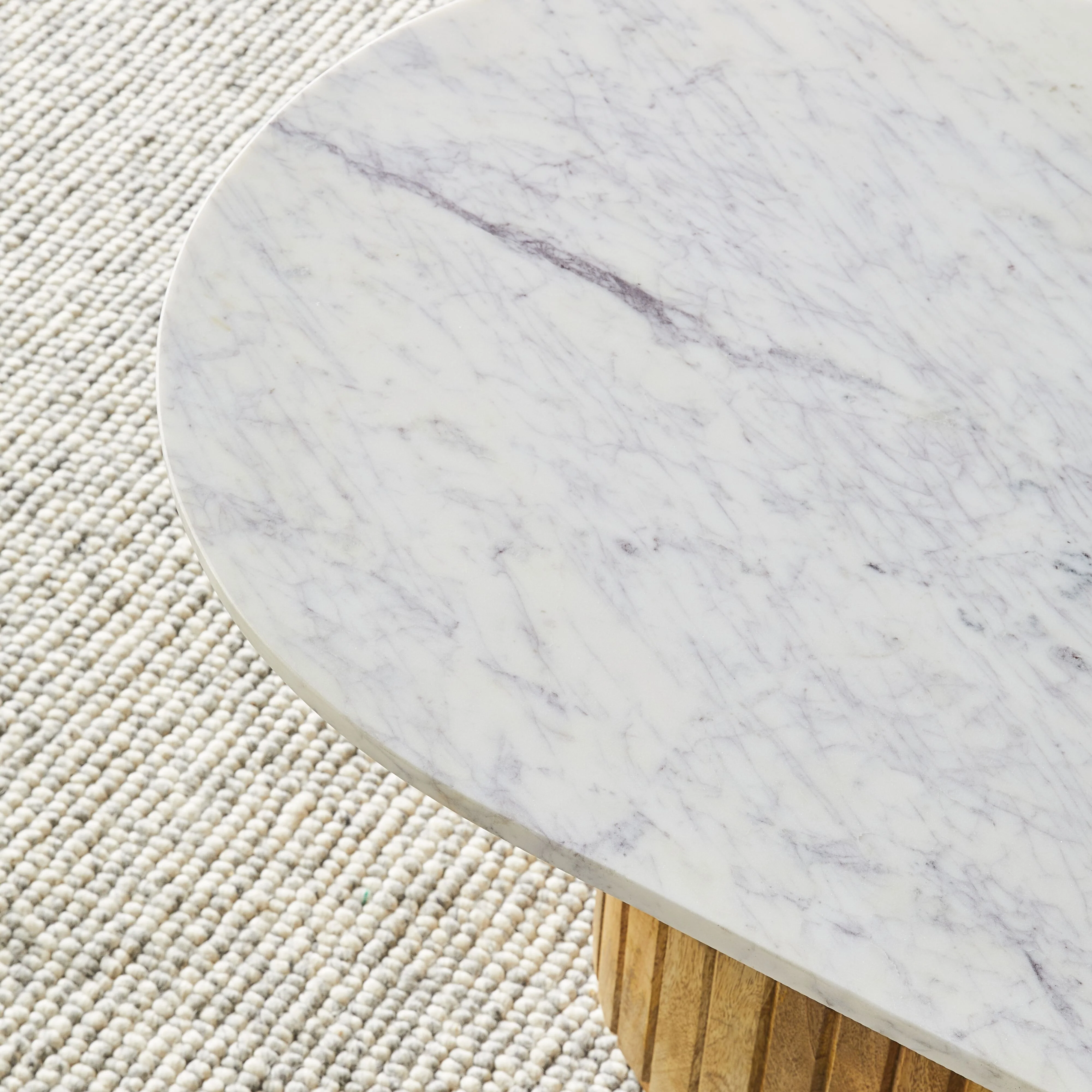 Cassius Coffee Table Oval Marble Top White - Image 6