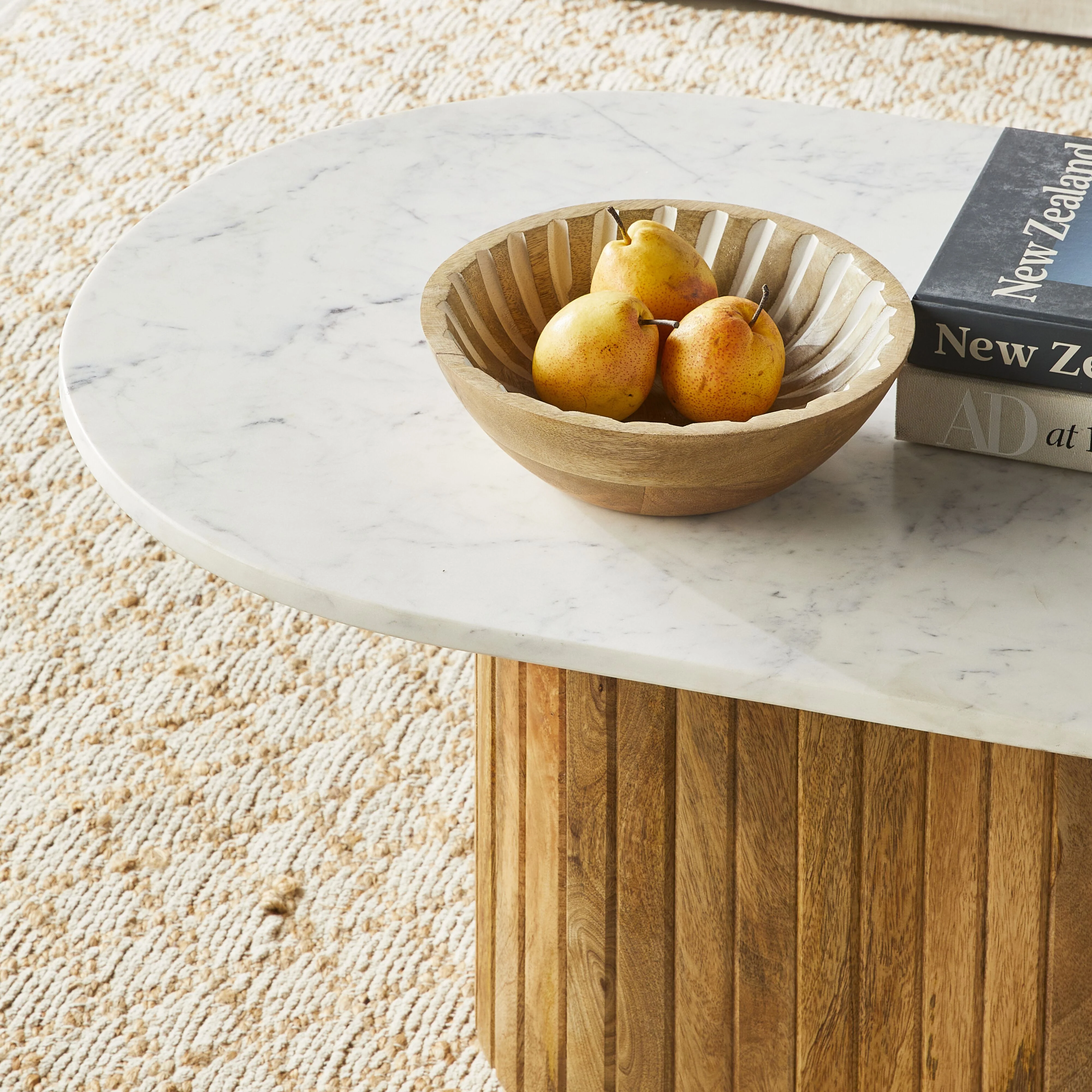 Cassius Coffee Table Oval Marble Top White - Image 7