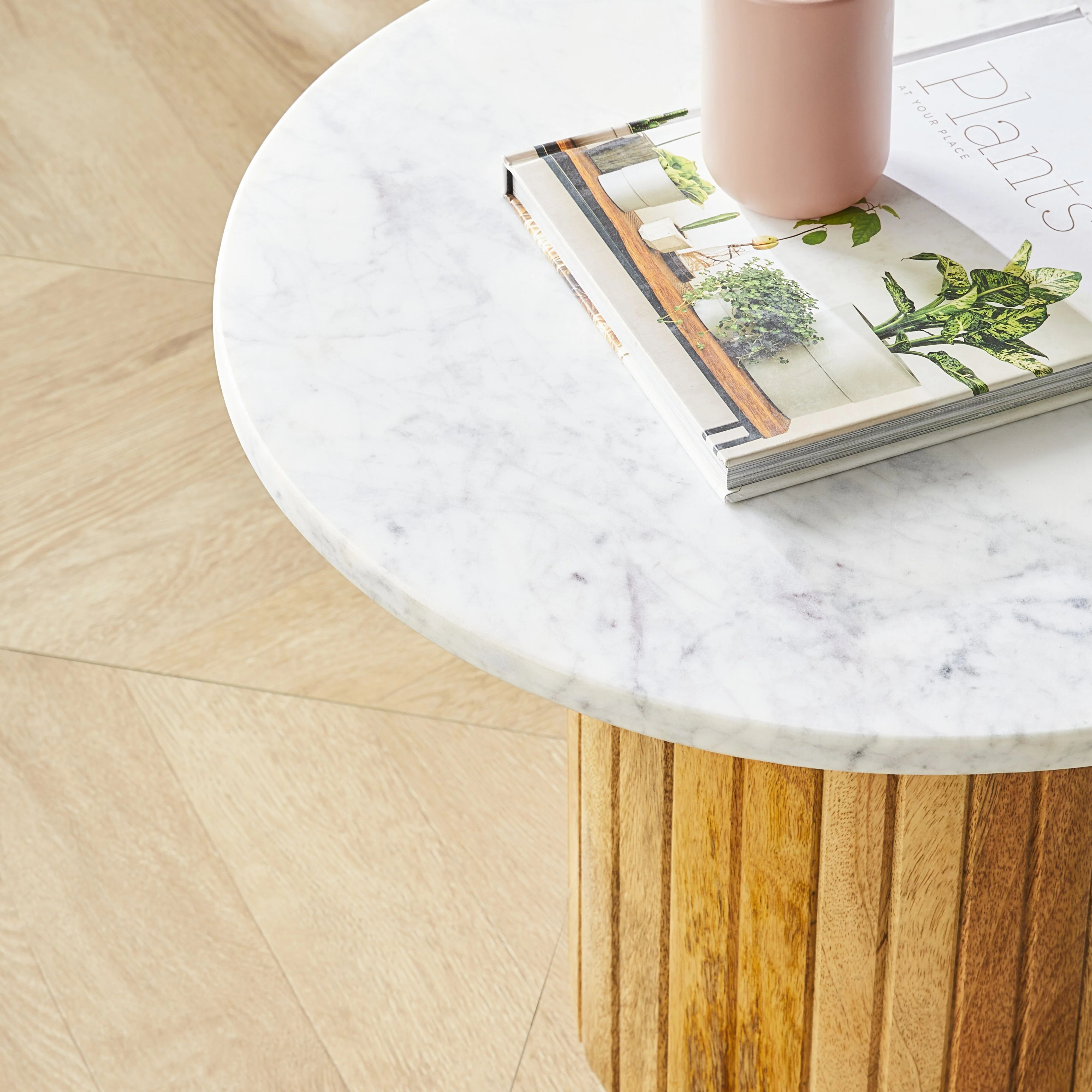 Cassius Side Table Round Marble Top White - Image 3