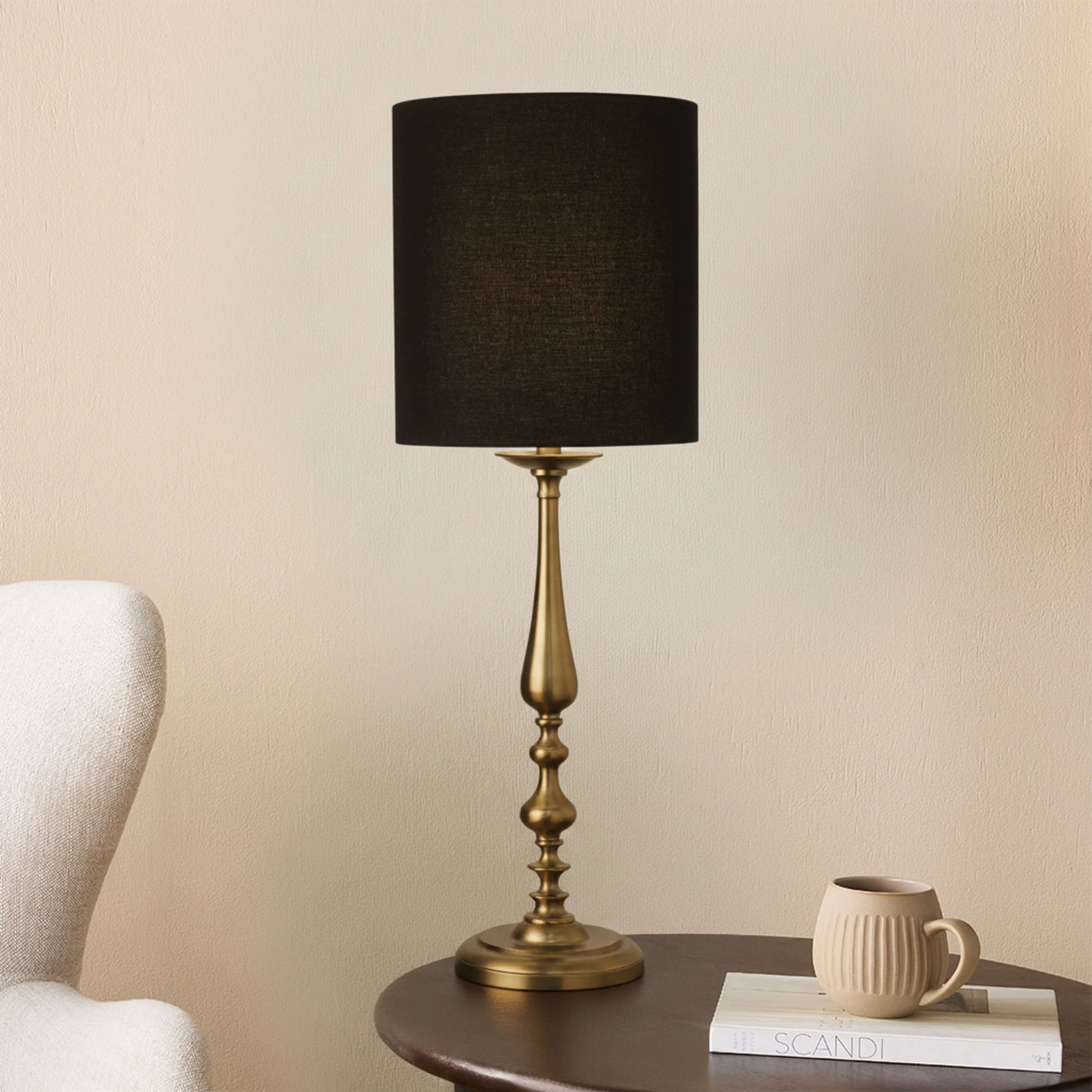 Castille Matt Brushed Gold Metal Table Lamp 84cm - Image 5