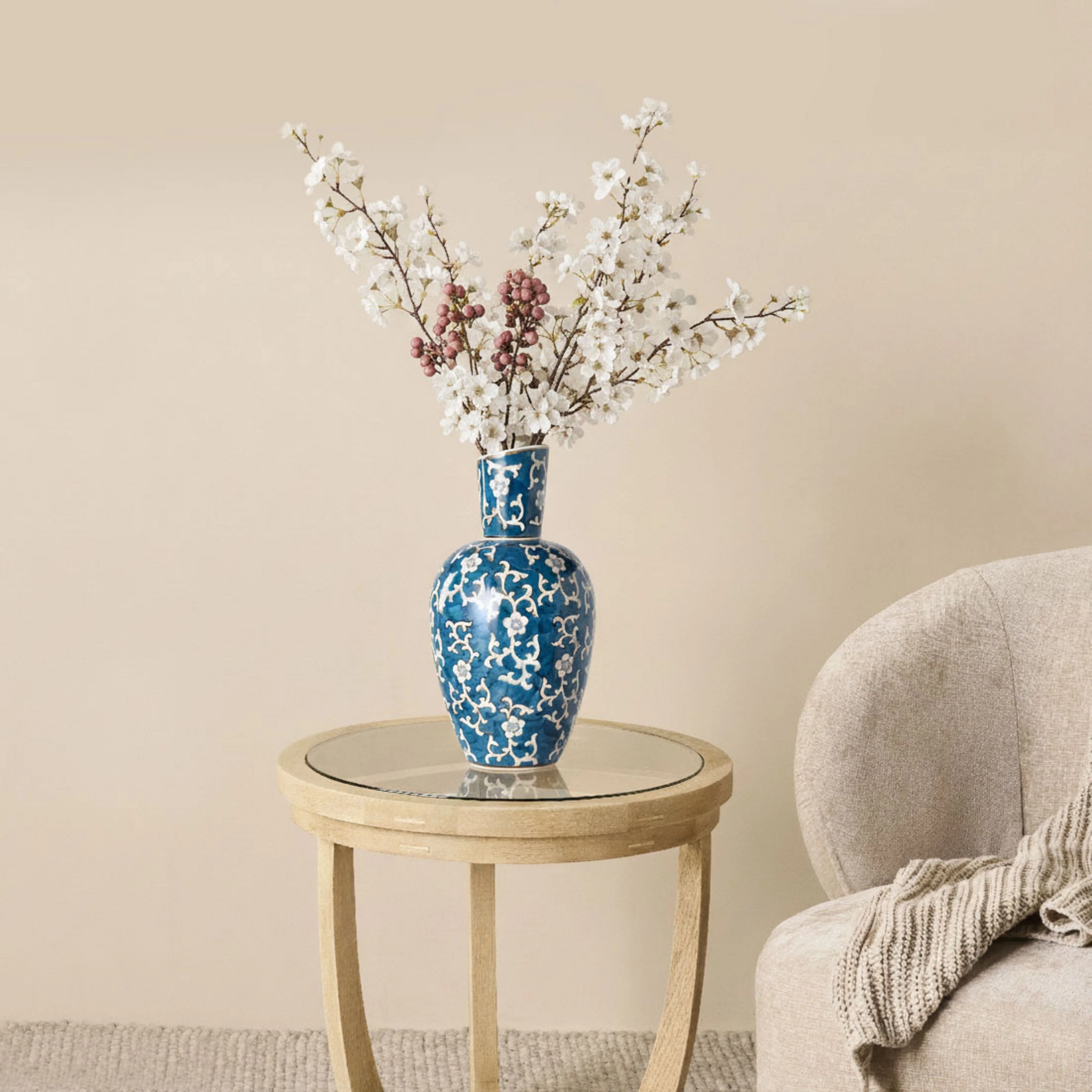 Celadon Alyssum Vine Fluted Vase - Image 3