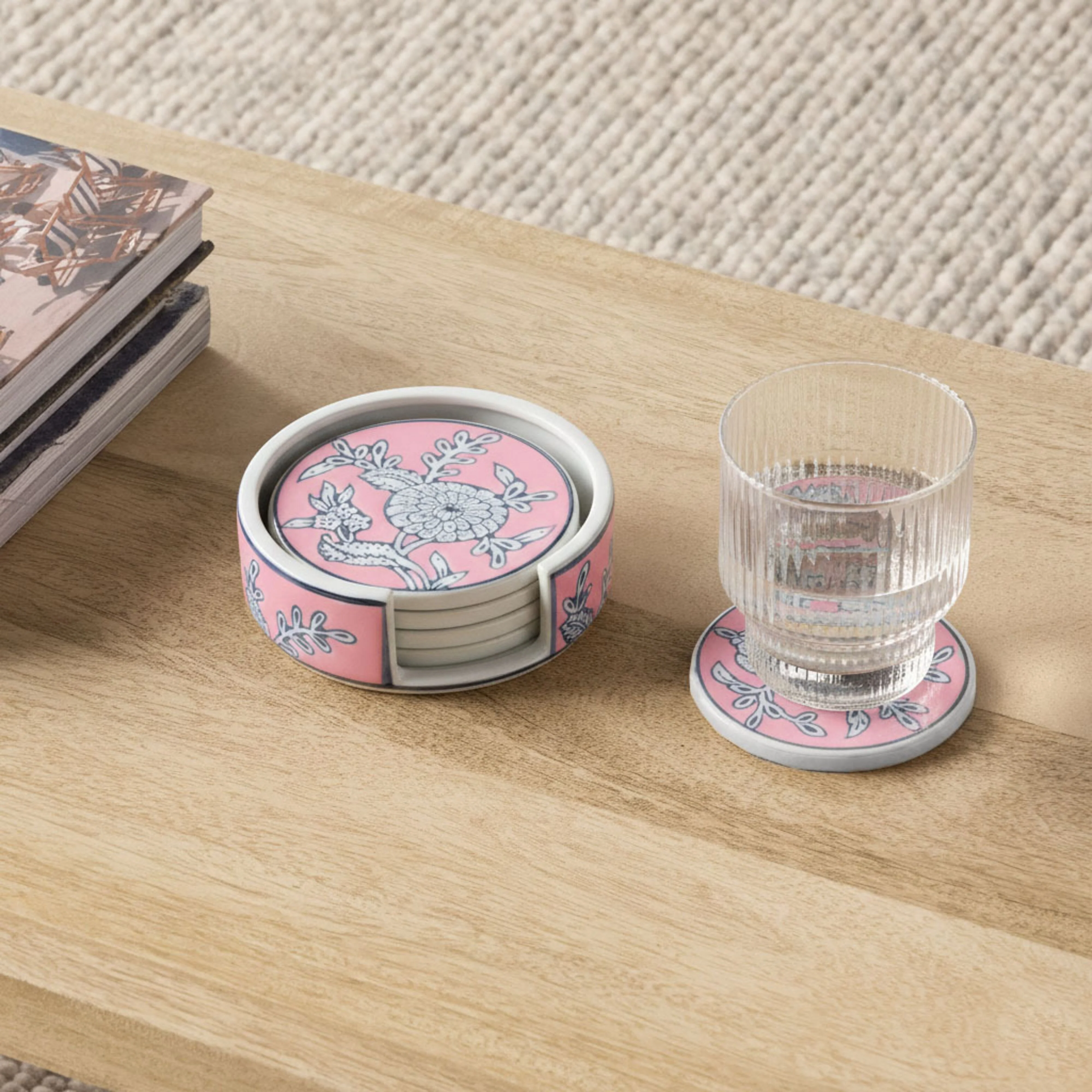 Celadon Botanic Blush Coasters Set of 4 - Image 4