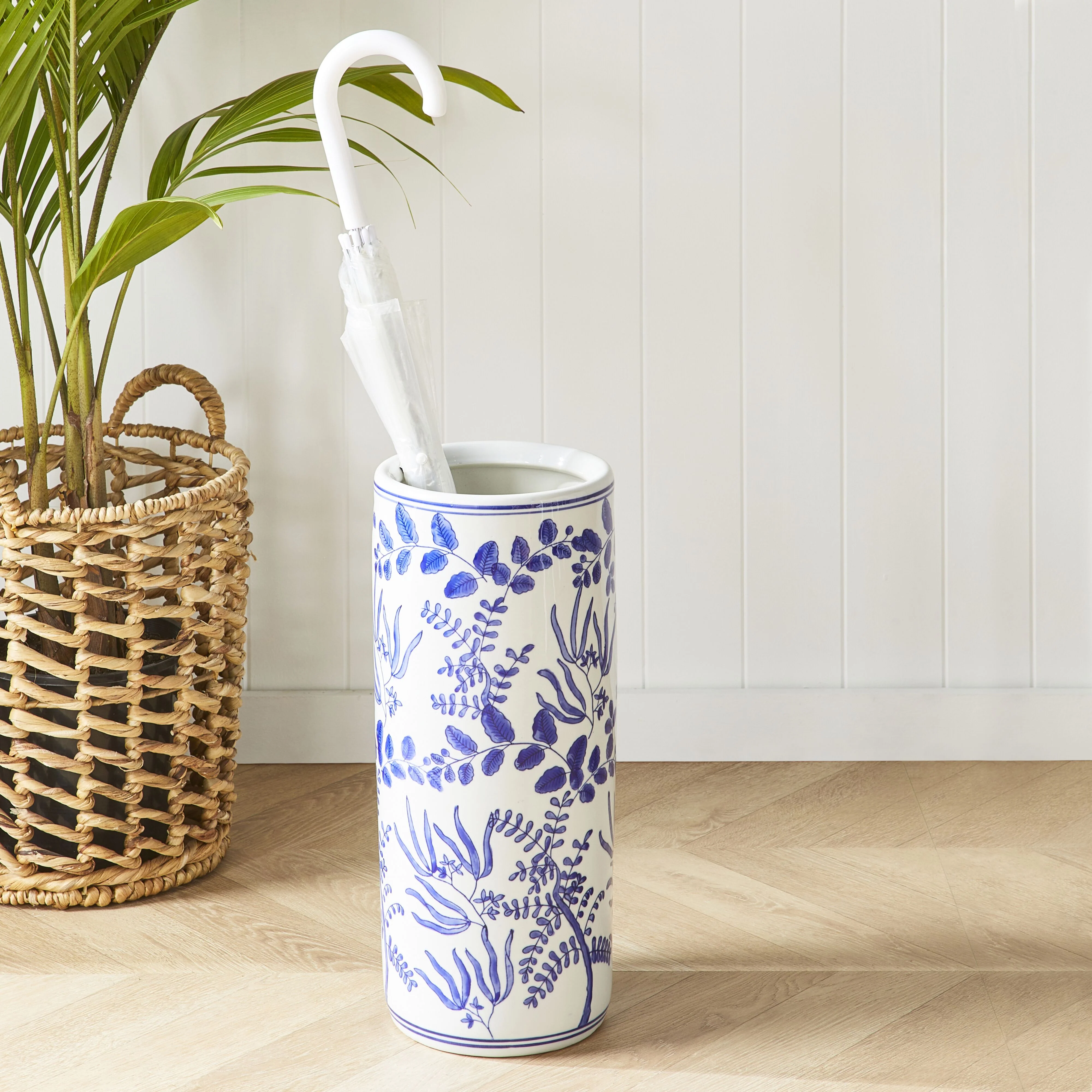Celadon Floral Bloom Umbrella Stand 19x19x46cm - Image 3
