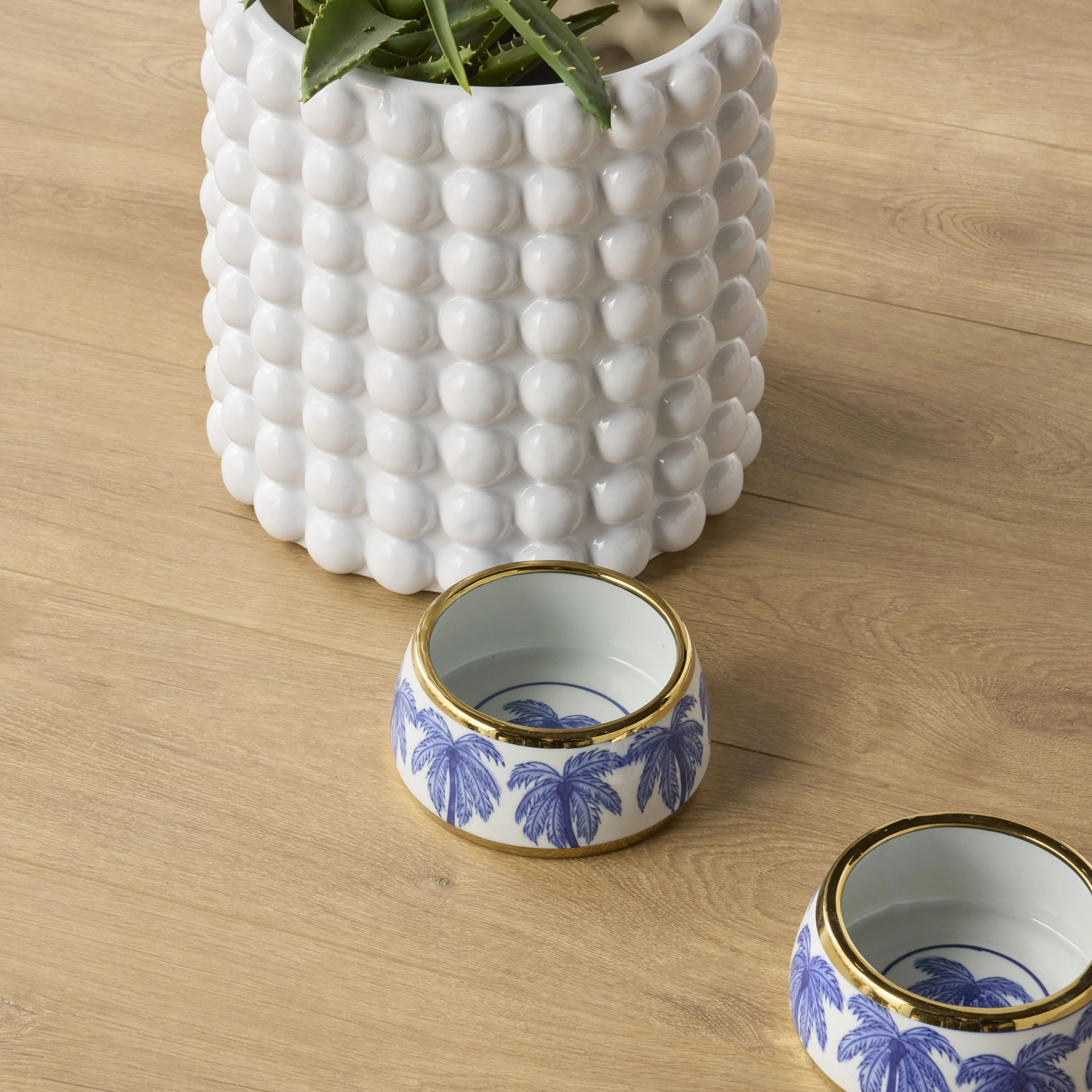 Celadon Sapphire Palm Pet Bowl 15.5cm - Image 4