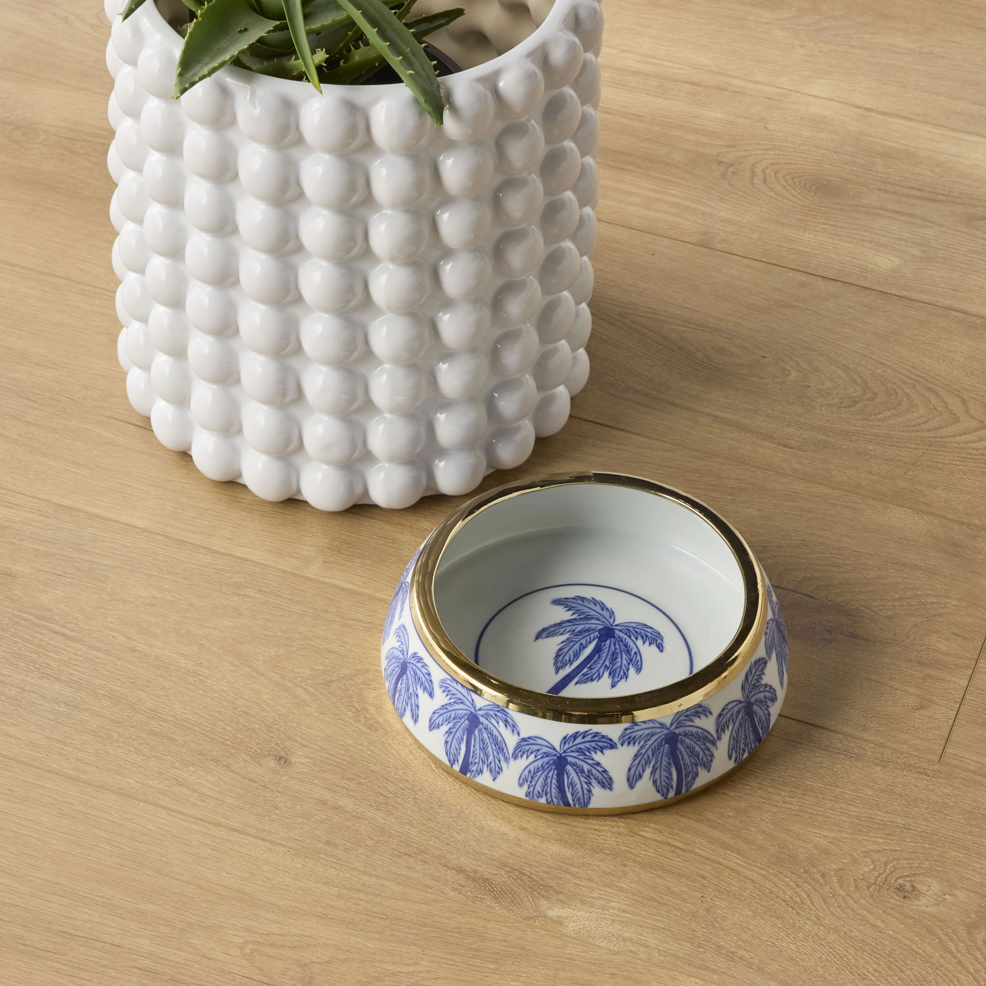 Celadon Sapphire Palm Pet Bowl 23cm - Image 4