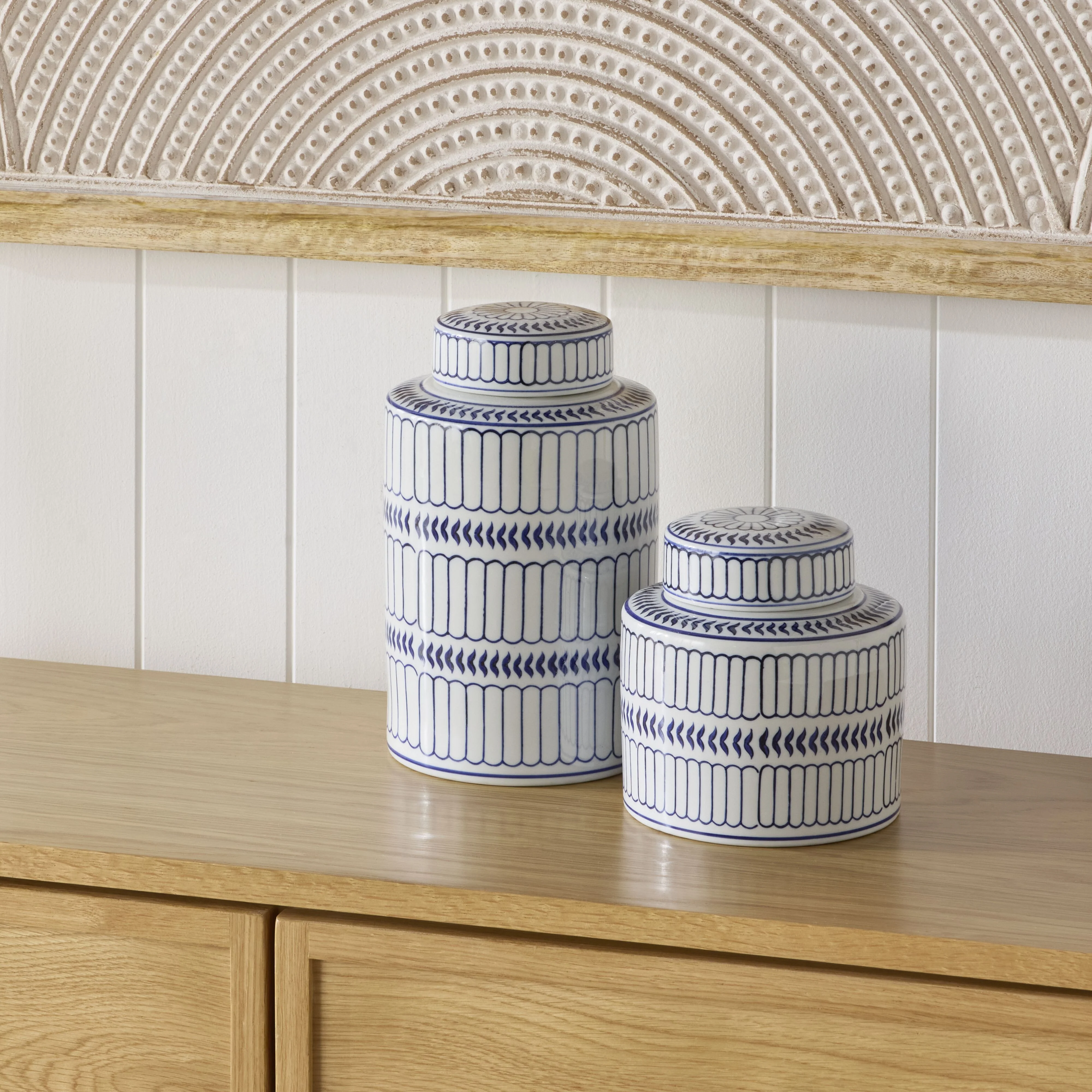 Celadon Striped Ginger Jar 16cm - Image 4