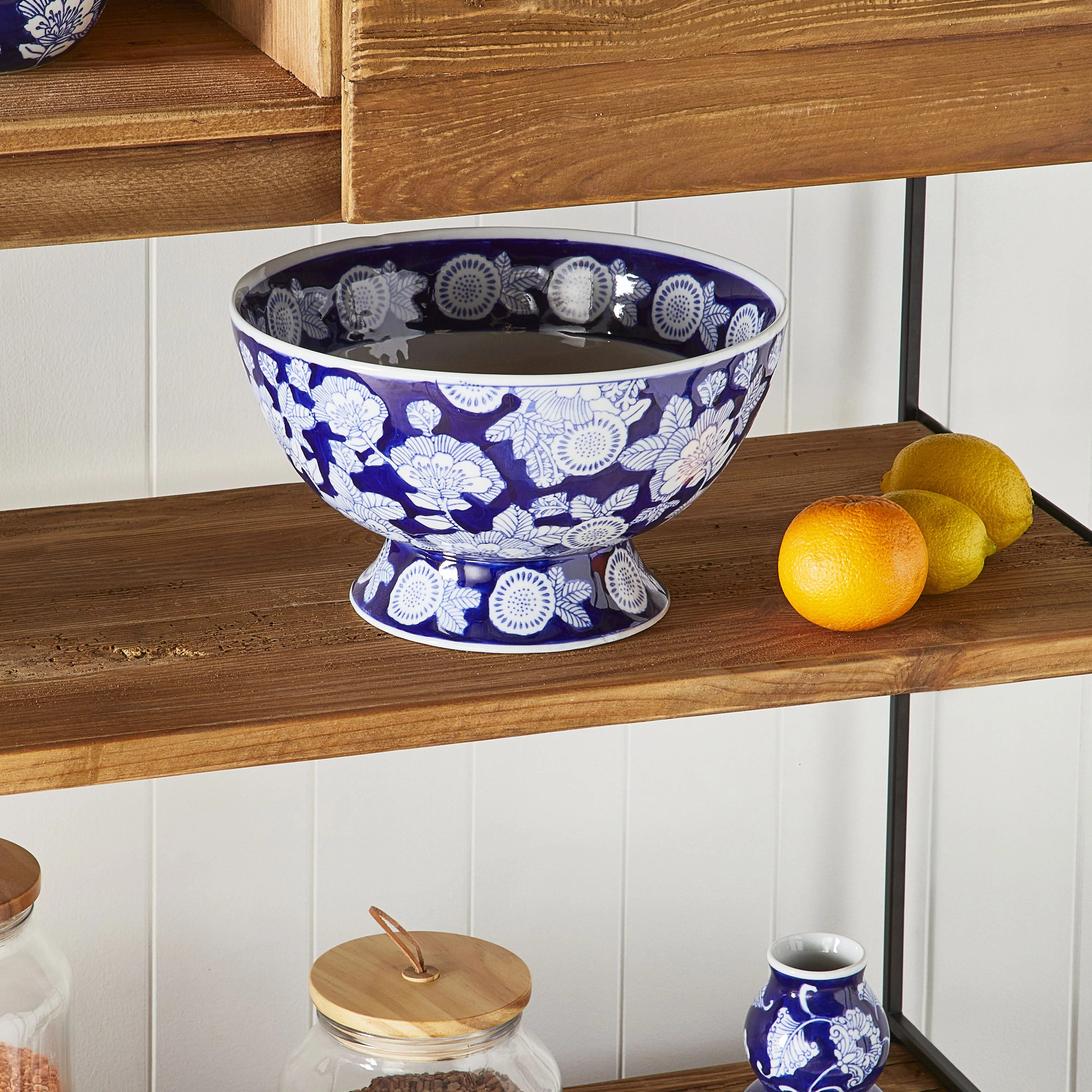 Celadon Tapestry Floral Bowl 29x29x17cm - Image 4