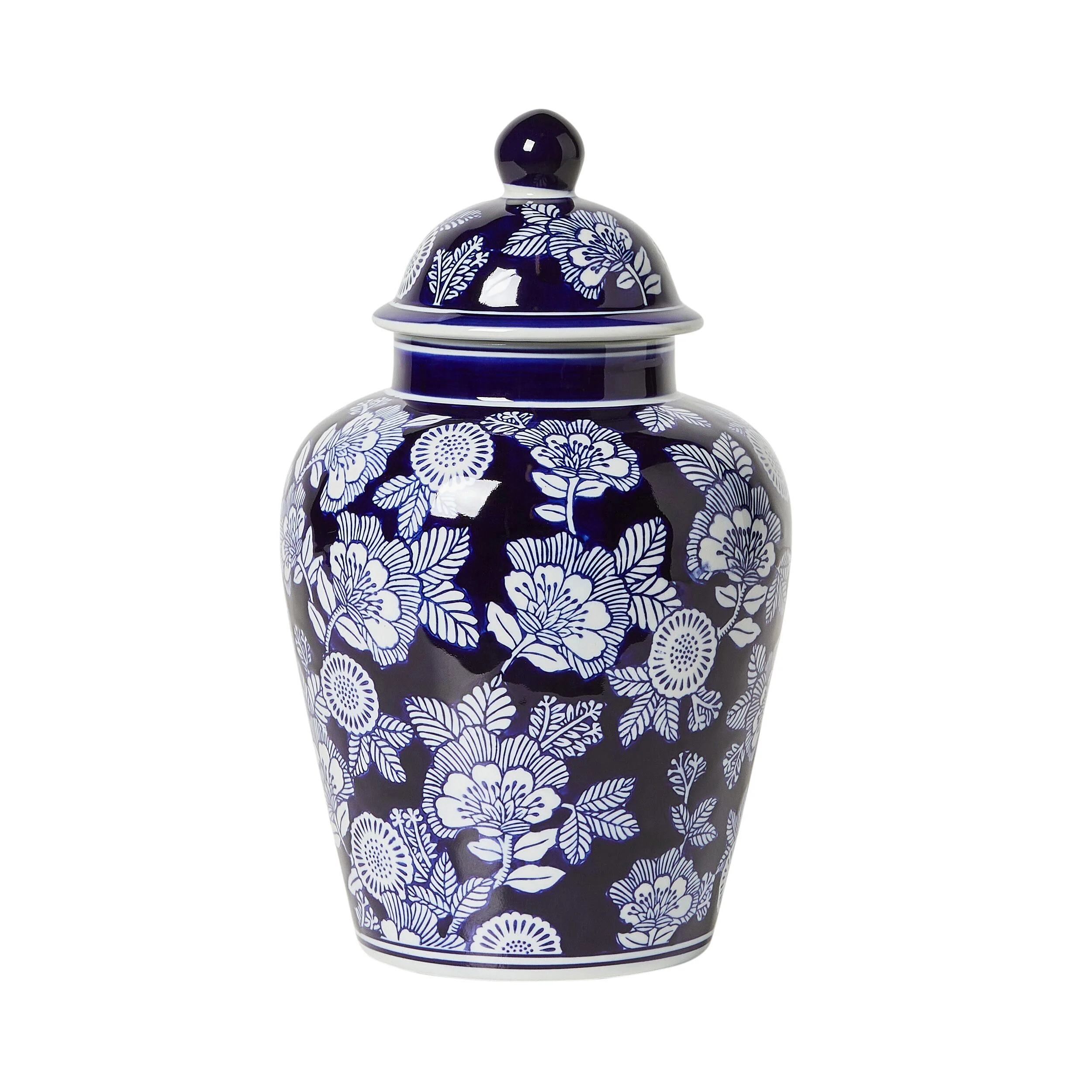 Celadon Tapestry Floral Ginger Jar 21x21x35cm
