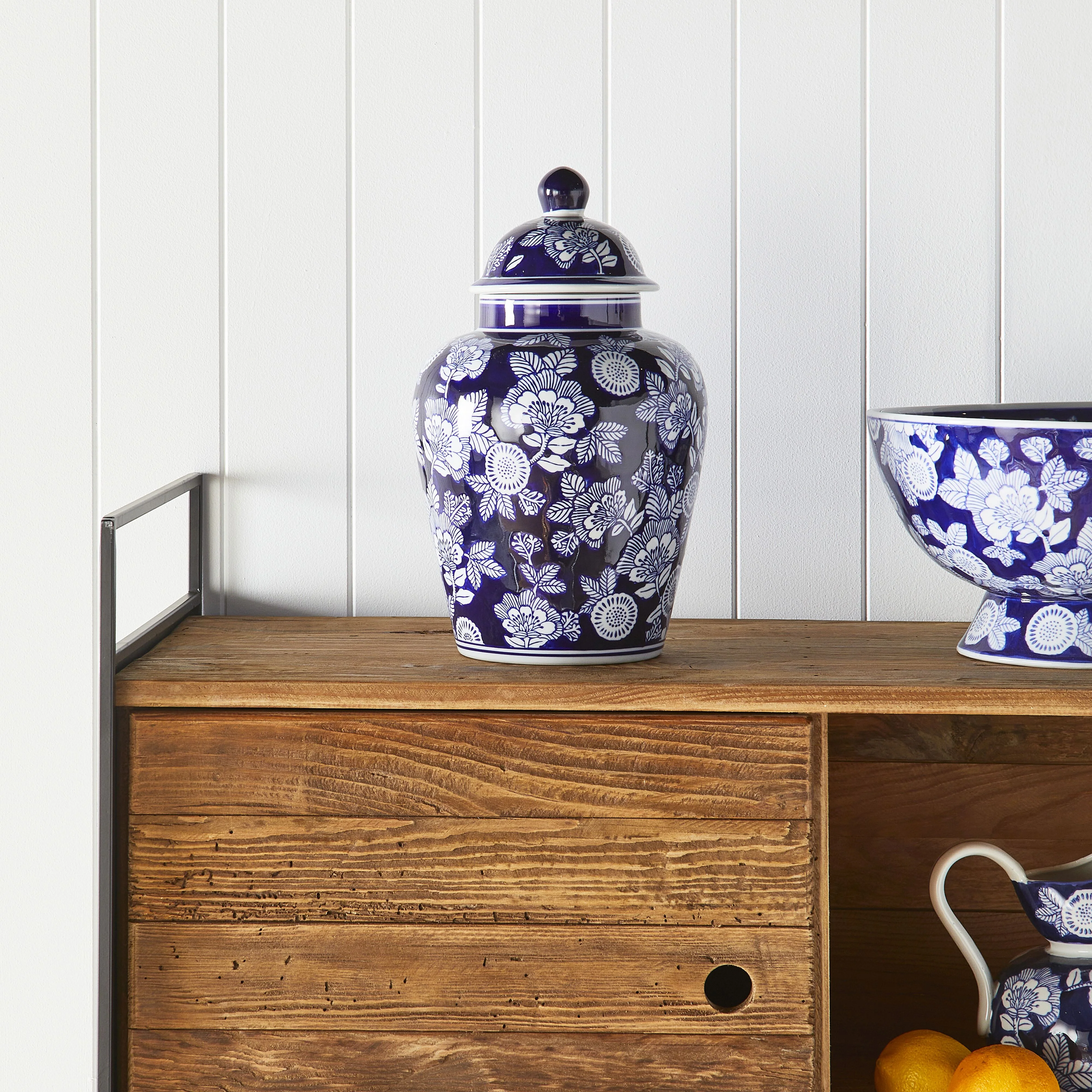 Celadon Tapestry Floral Ginger Jar 21x21x35cm - Image 4
