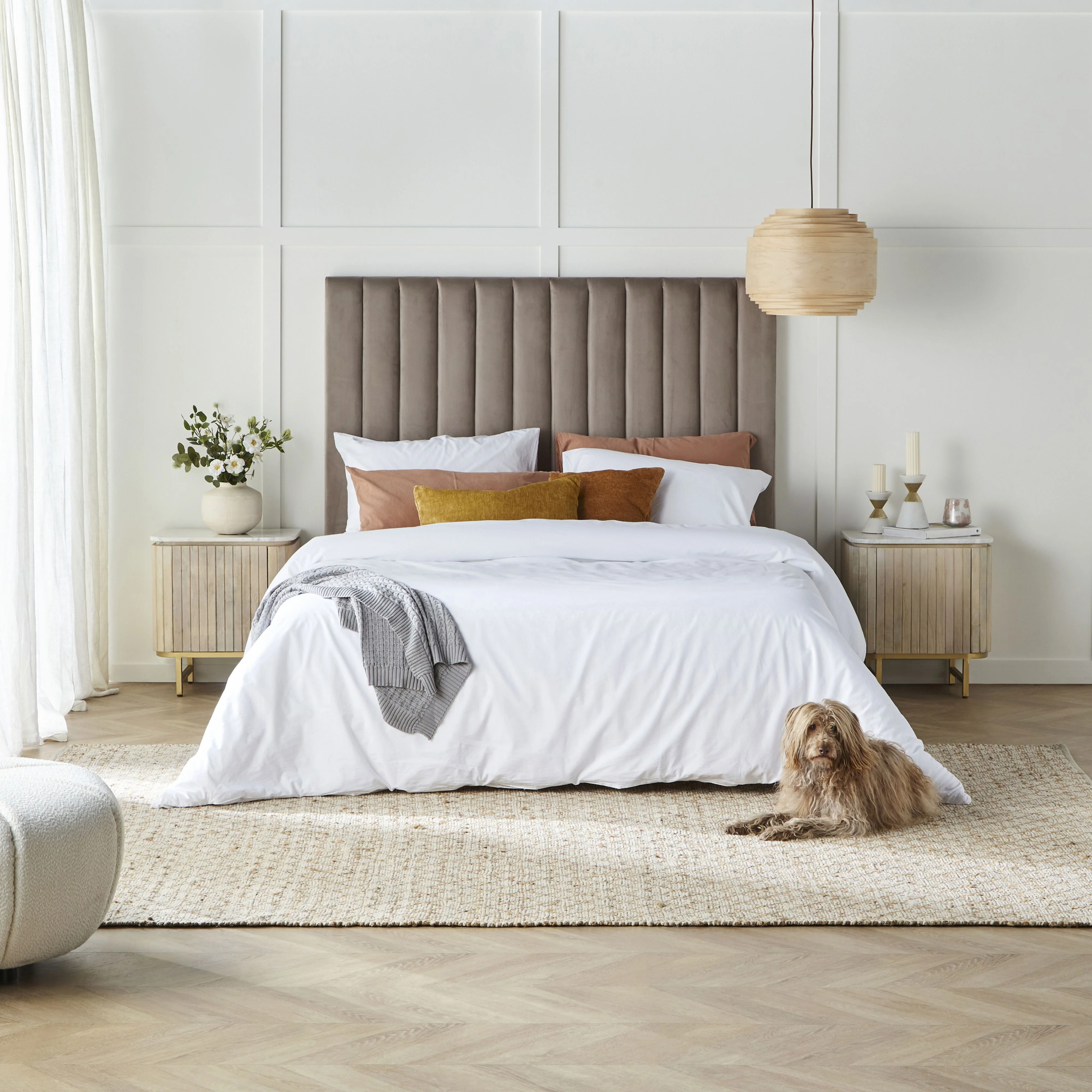 Channel Queen Bedhead Grey Velvet - Image 4