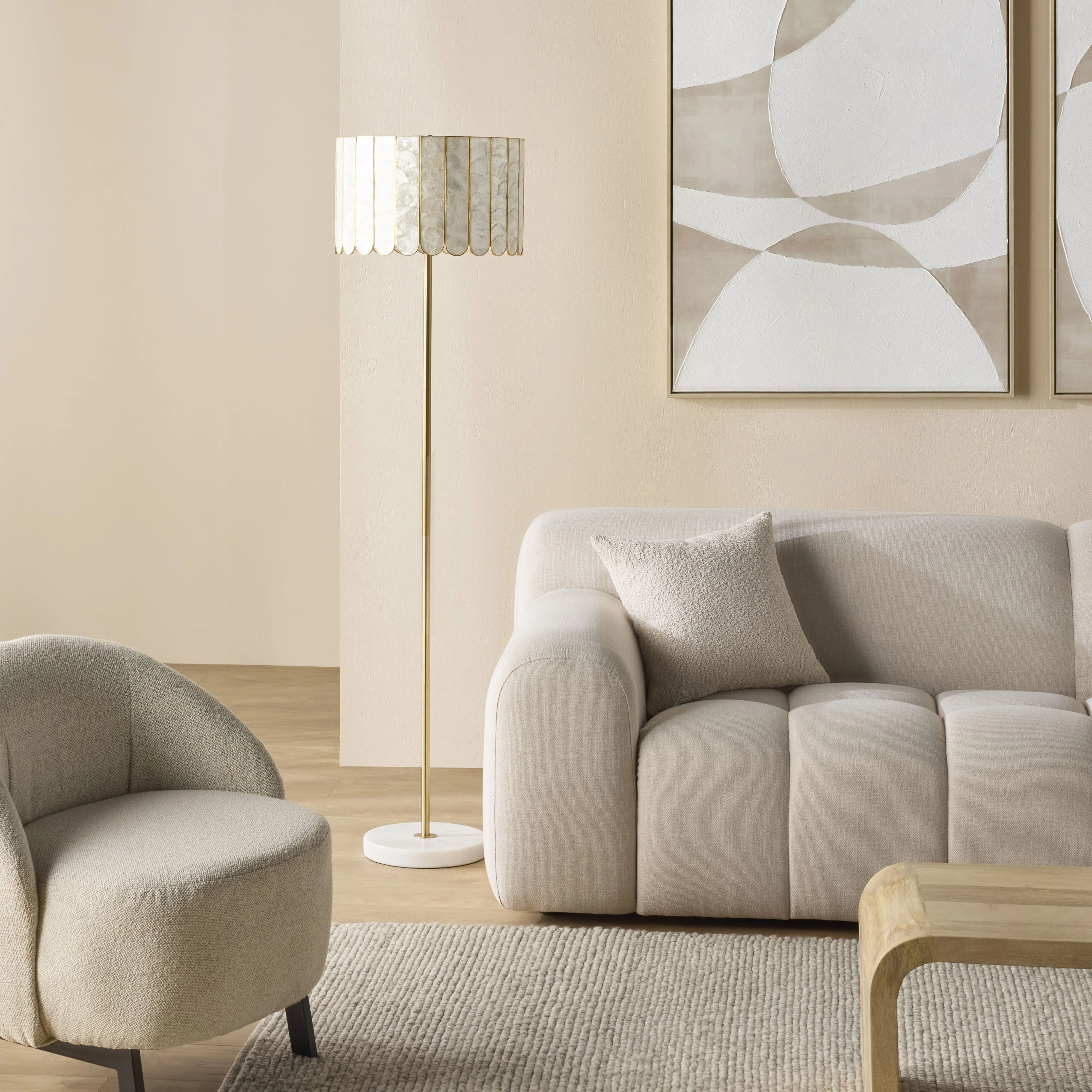 Chantelle Capiz Floor Lamp 156cm - Image 4