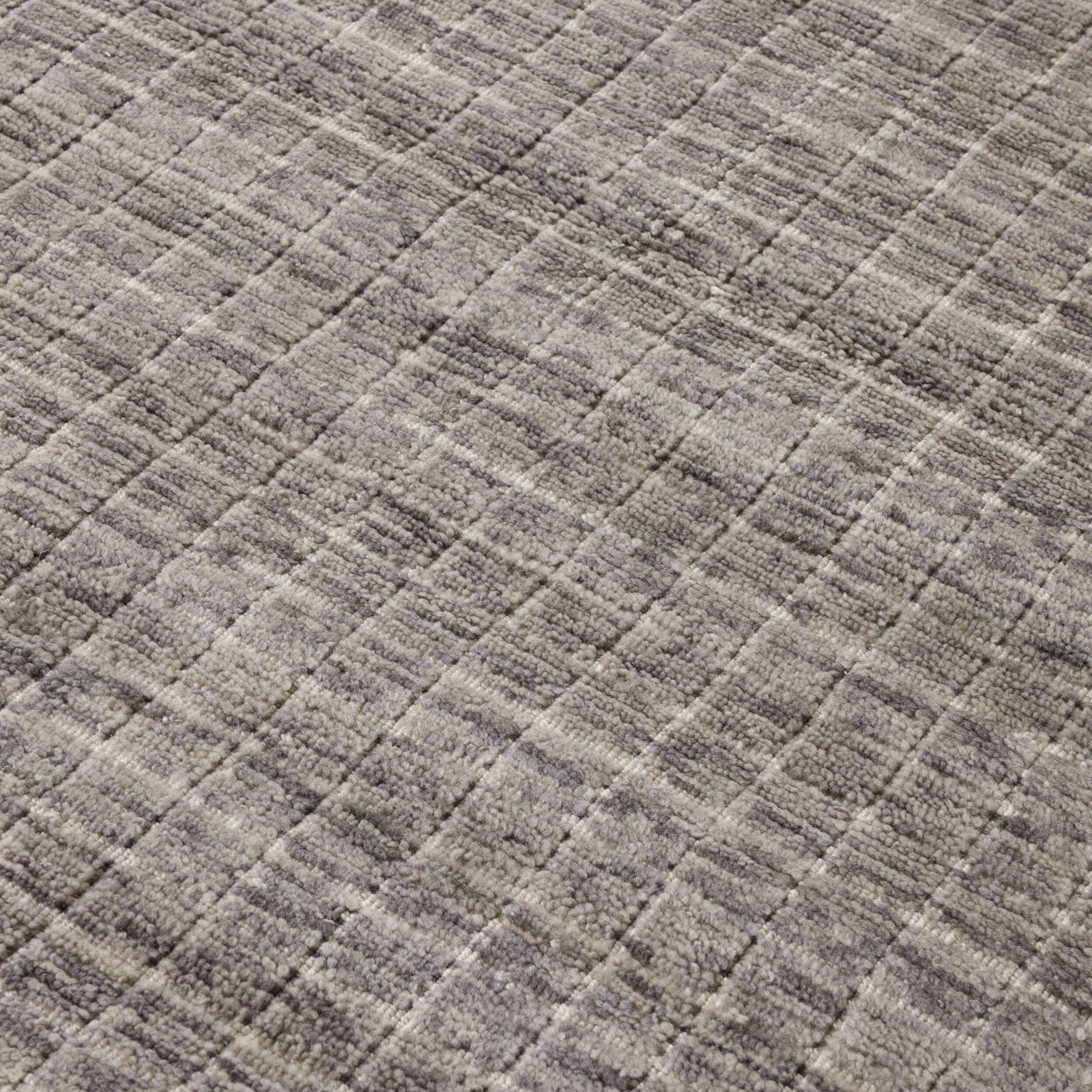 Charcoal Grid Handloom NZ Wool Rug 150x240cm - Image 2
