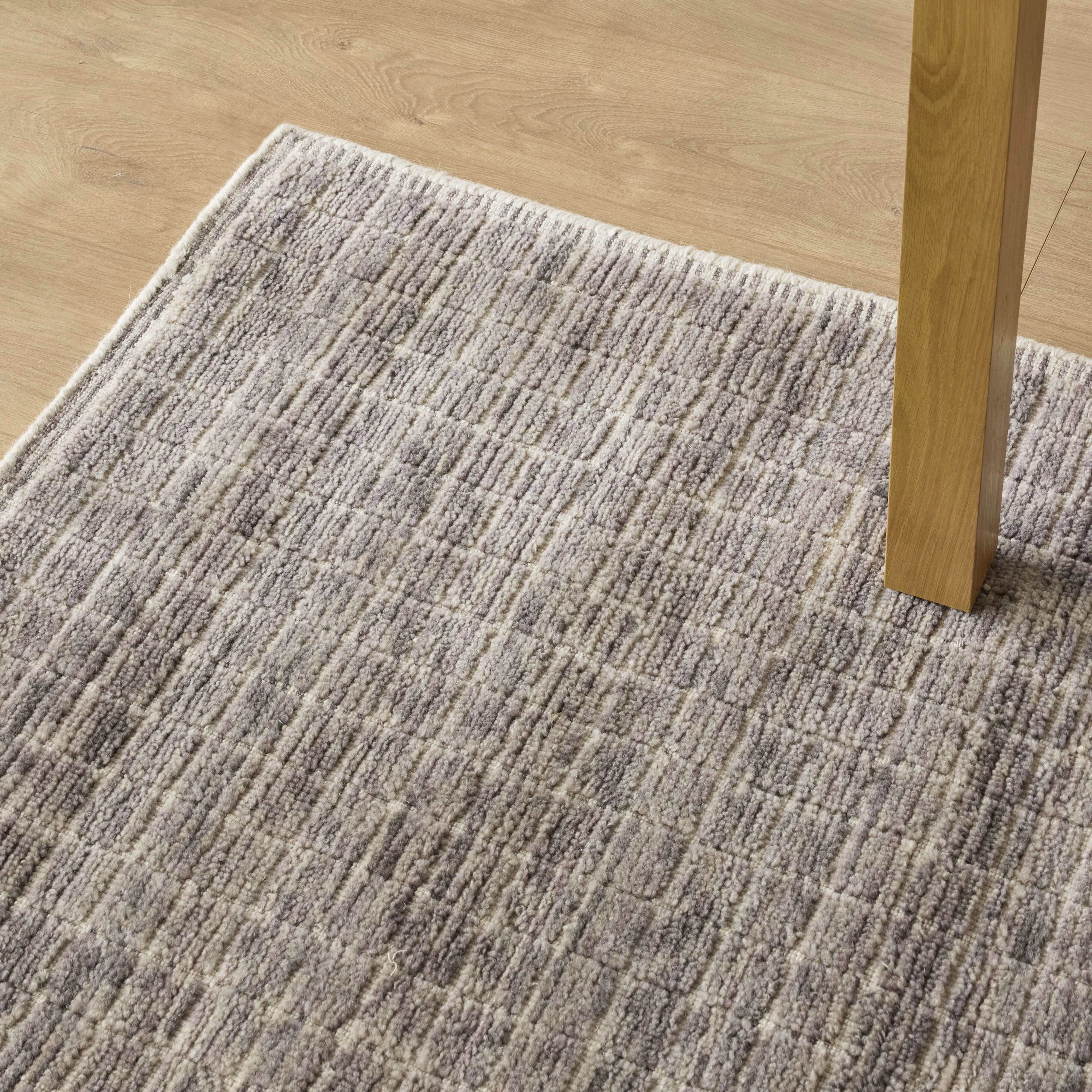 Charcoal Grid Handloom NZ Wool Rug 150x240cm - Image 4