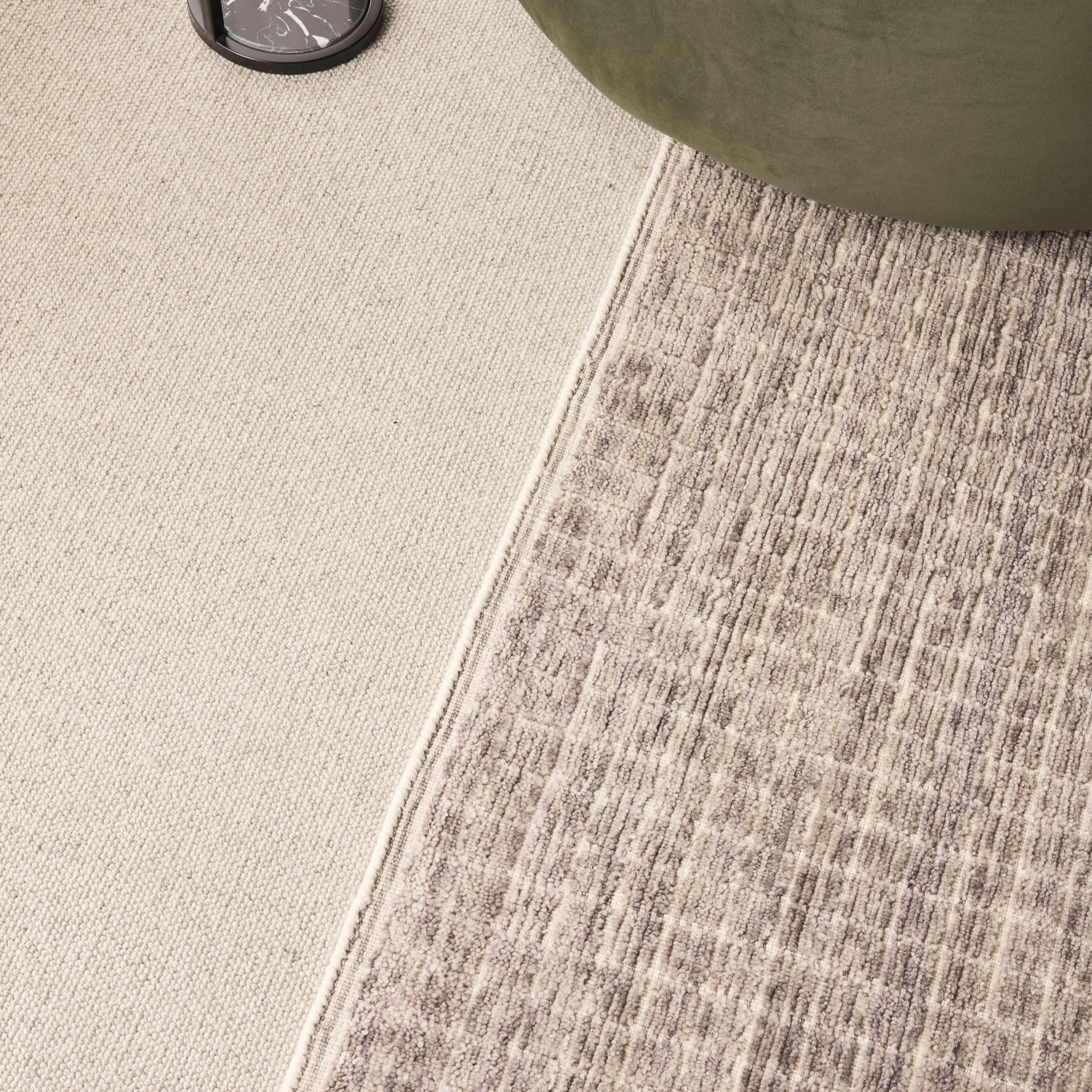 Charcoal Grid Handloom NZ Wool Rug 240x300cm - Image 4