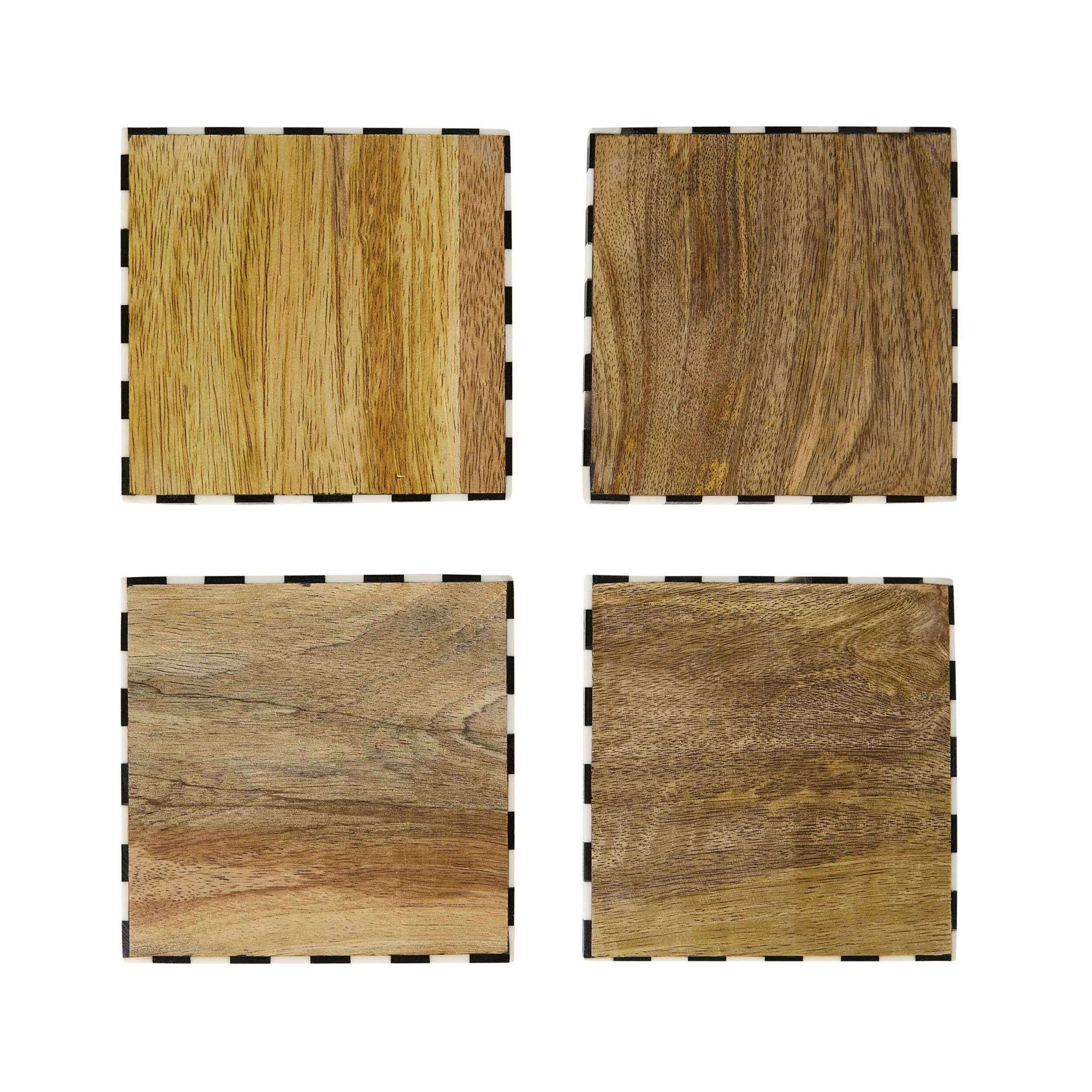 Checkerboard Trim Square Coasters - Image 2