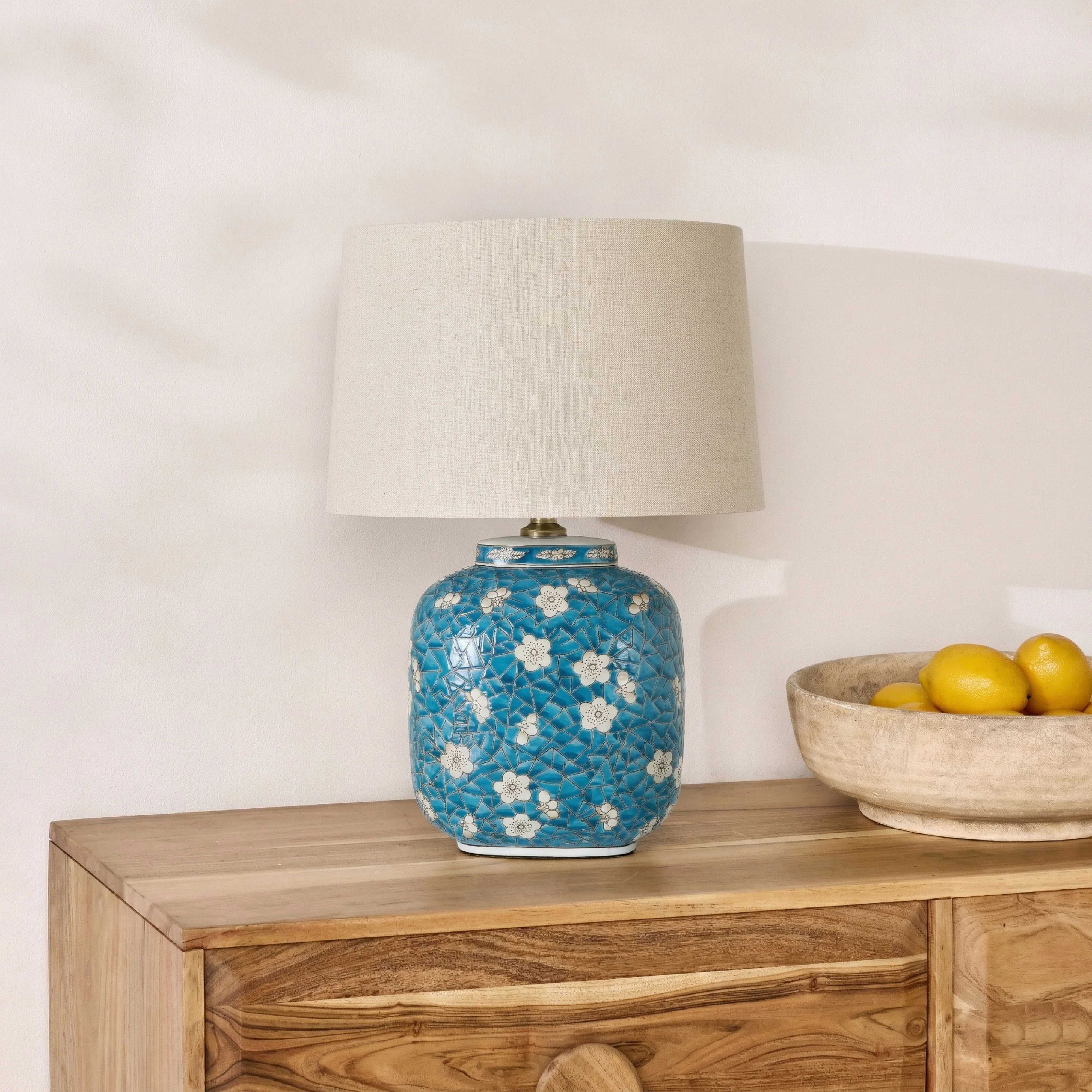 Cherry Blossom Table Lamp Blue 51cm - Image 7