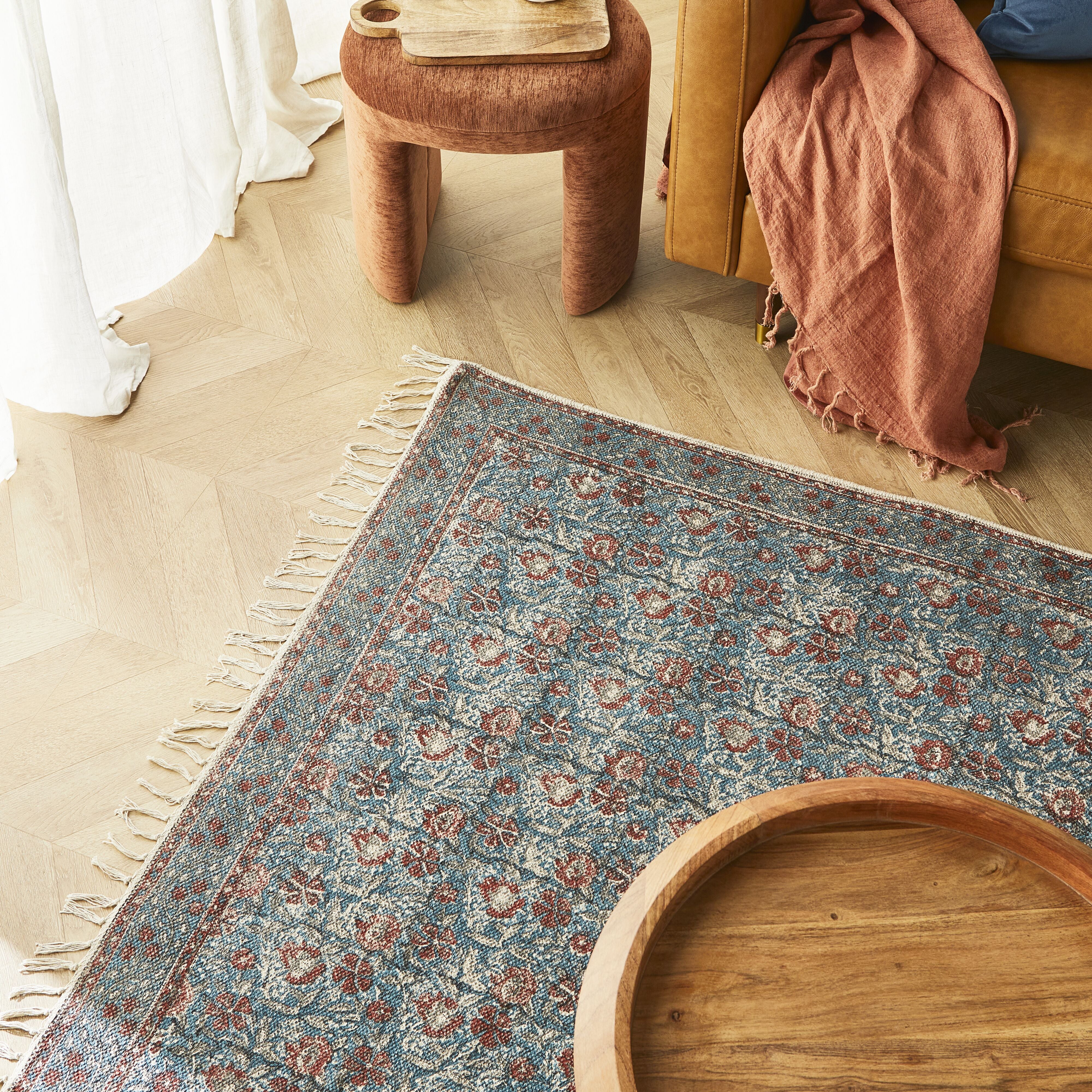 Chirala Flora Cotton Hand Blocked Rug 240x300cm - Image 4