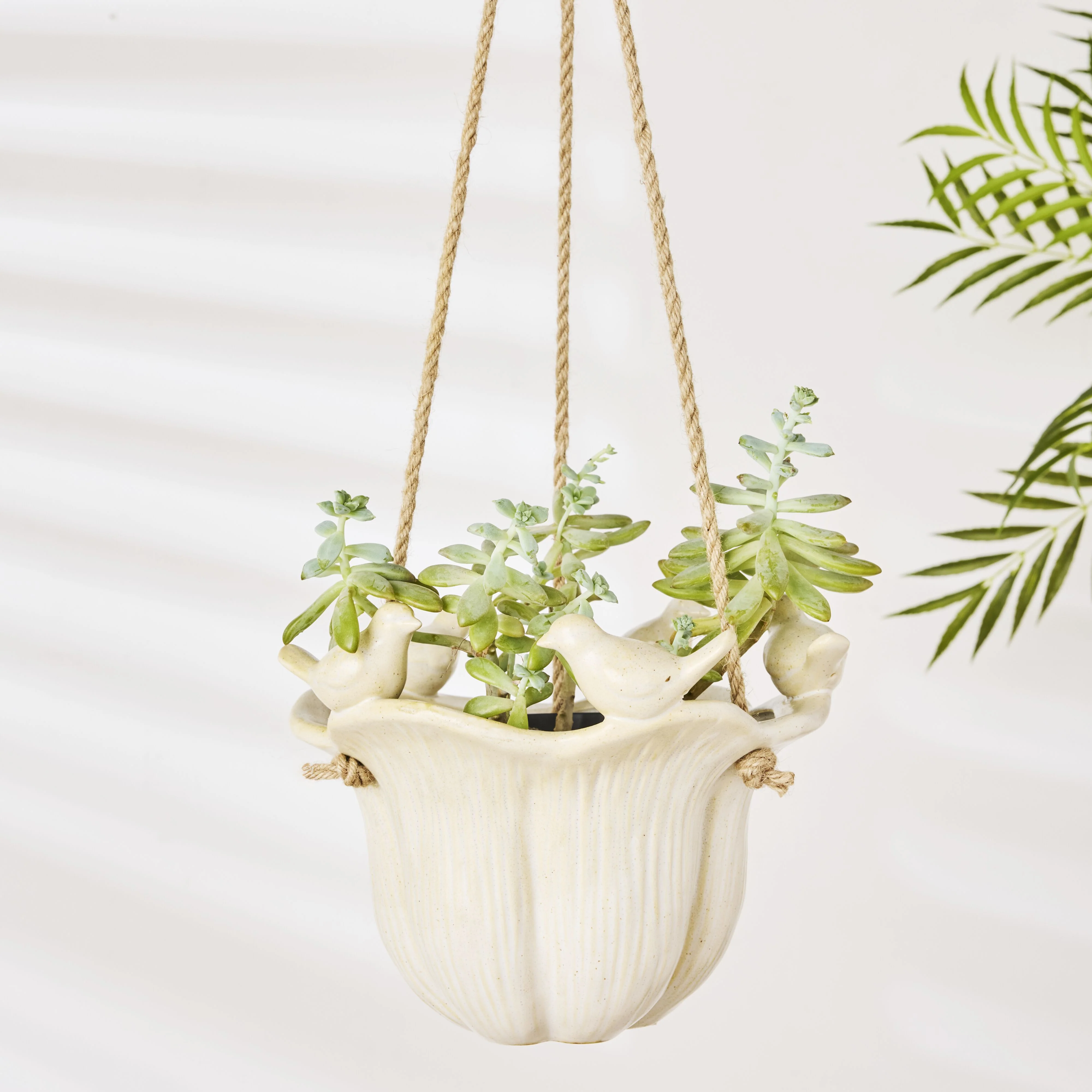 Chirping Birds Ceramic Hanging Pot - Image 5